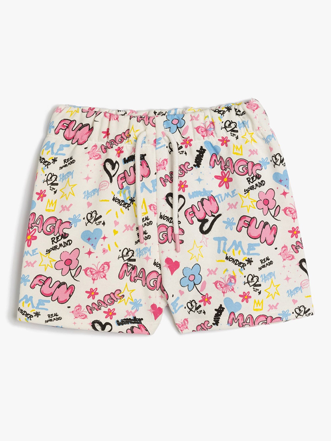 

Koton Girls Floral Printed Shorts, Beige