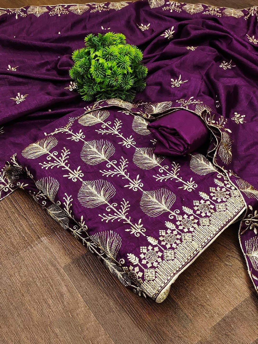 

ZEEPKART Unstitched Dress Material, Purple