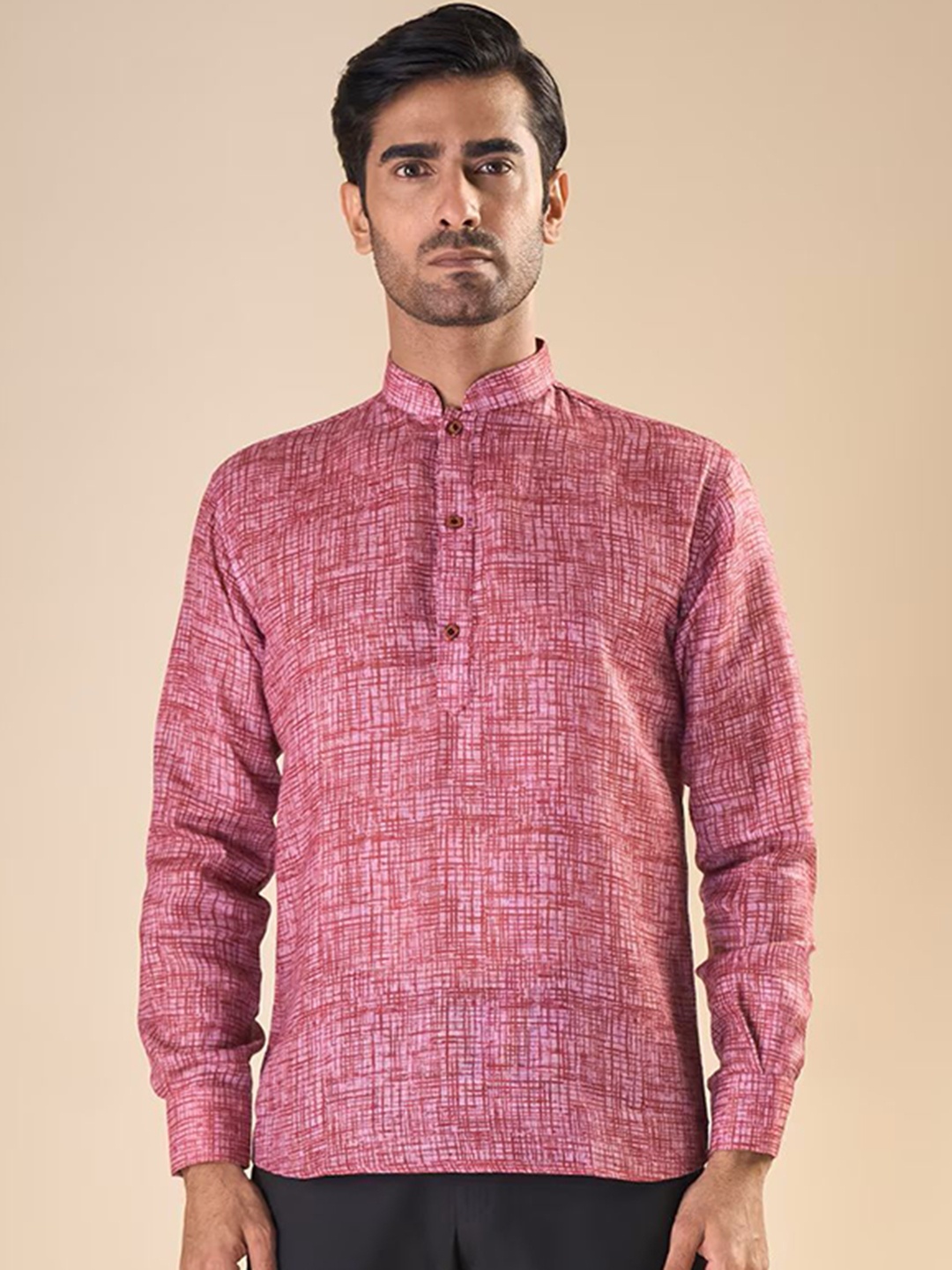 

OUTLUK Men Summer Sheers Kurta, Pink