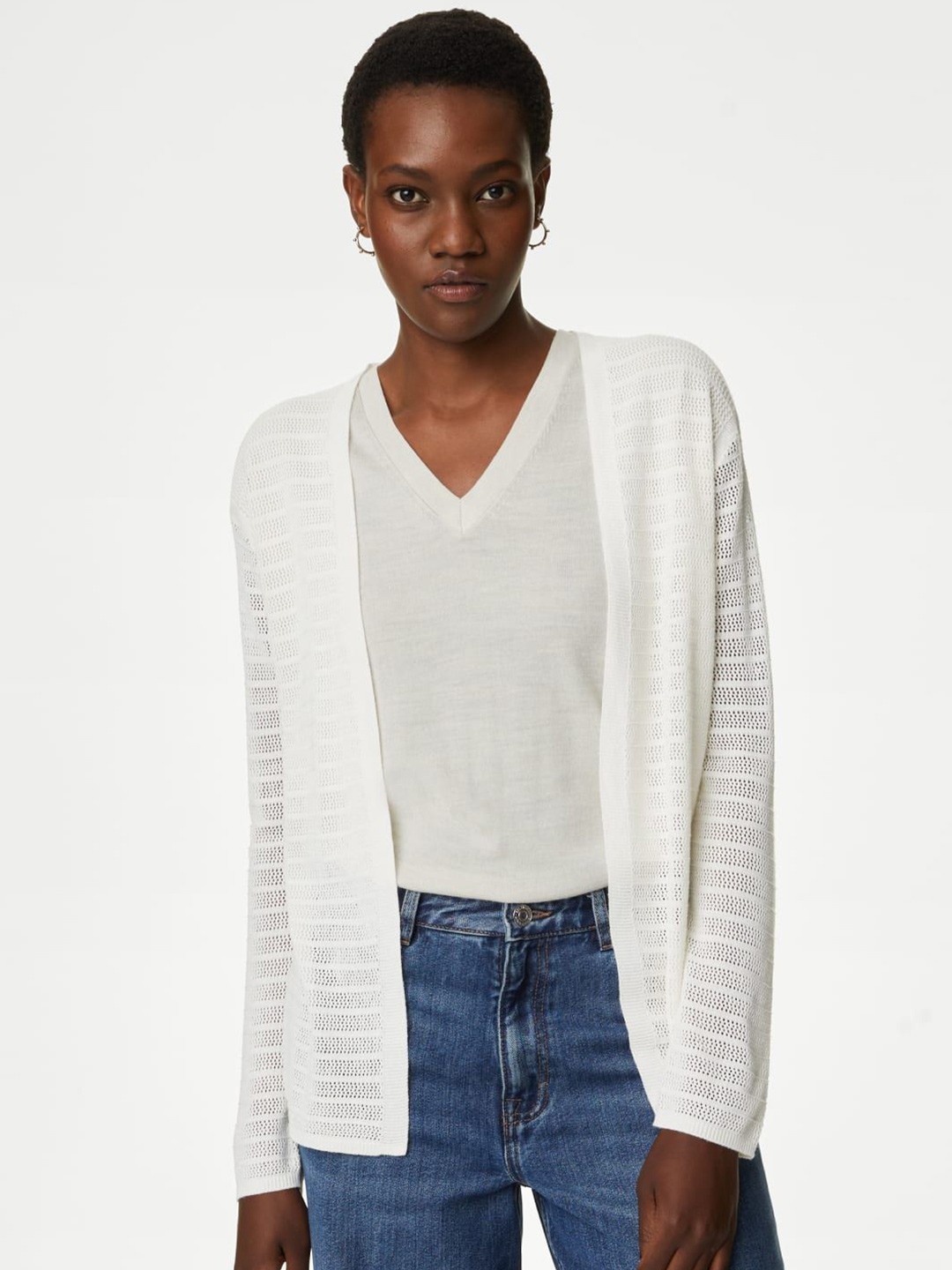 

Marks & Spencer Women Striped, White