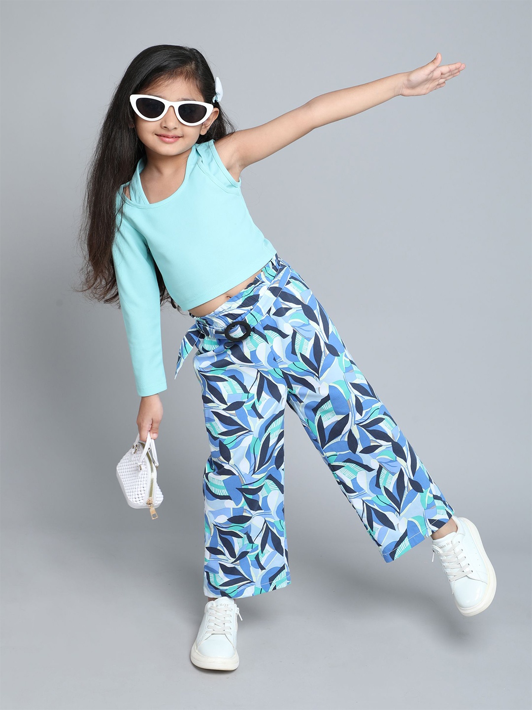 

taffykids Girls Top with Palazzos, Blue