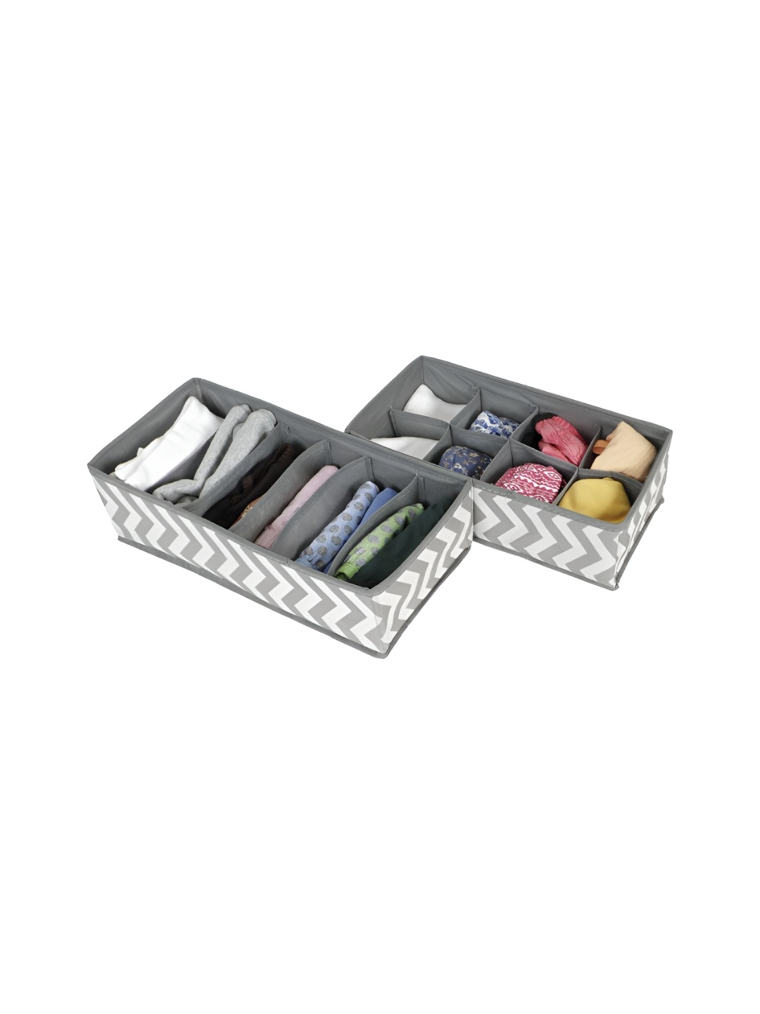 

HOKIPO Grey & White 2 Pieces Printed Multi-Utility Organisers
