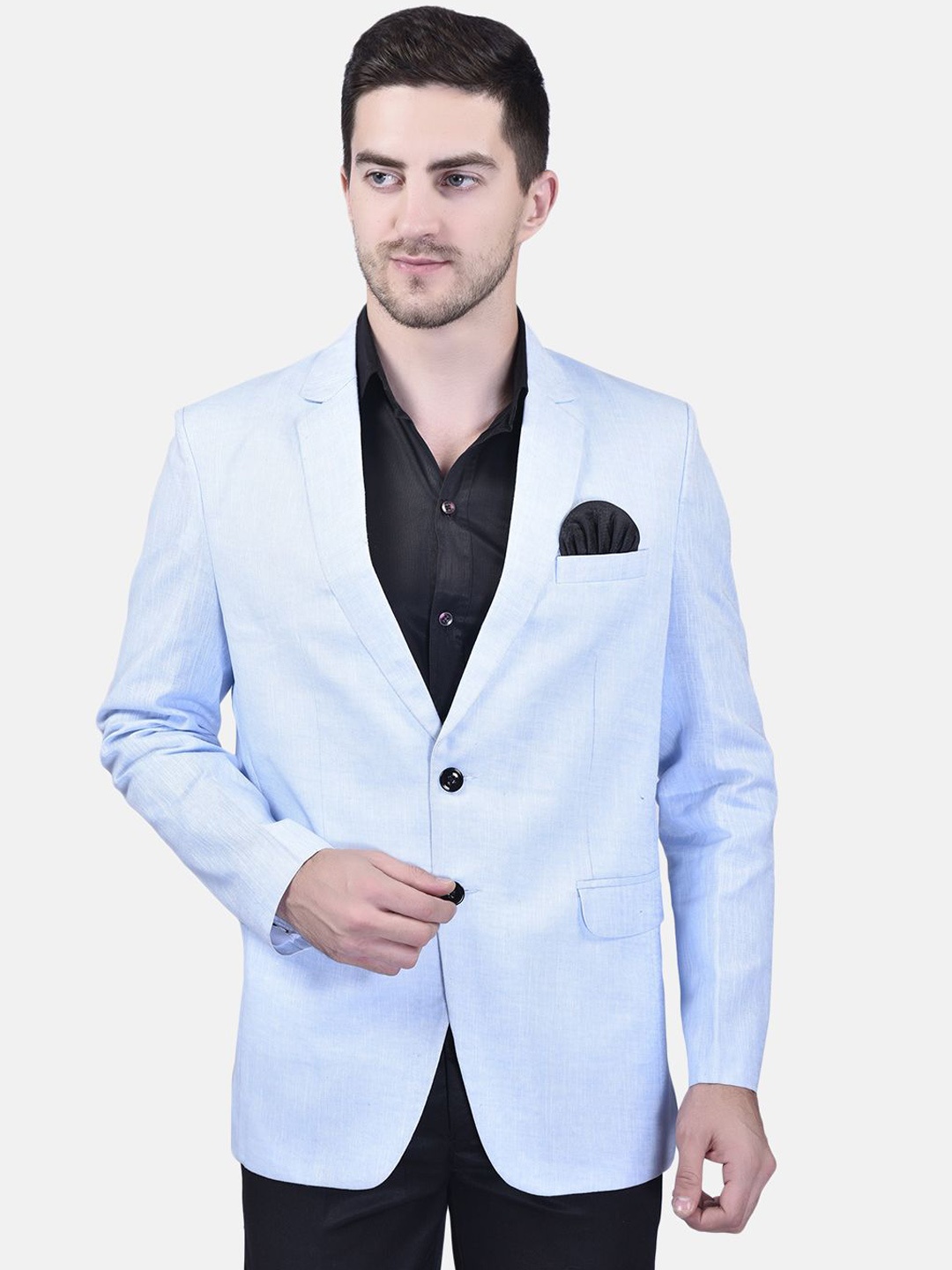 

PRINTINDIA Single-Breasted Blazer, Blue