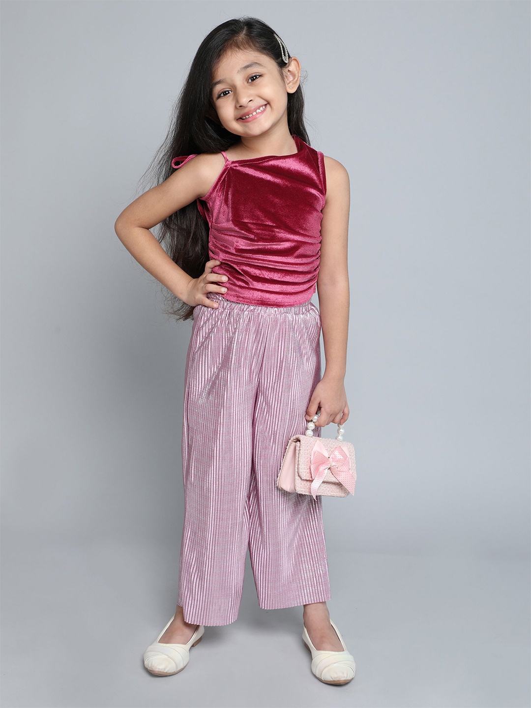 

taffykids Girls Top with Trousers, Pink