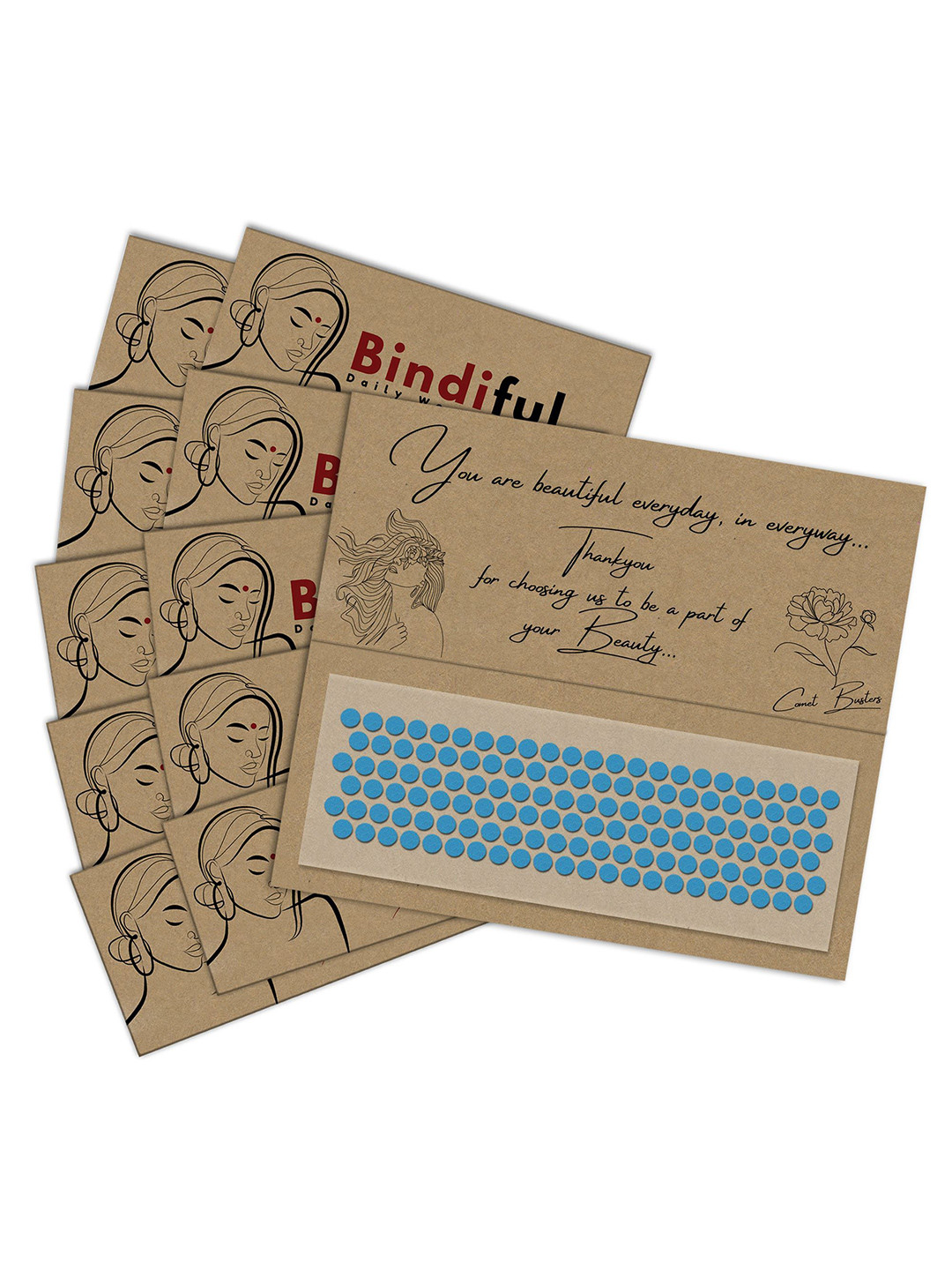 

Comet Busters Bindiful Set Of 10 Traditional Round Bindi - Turquoise Blue