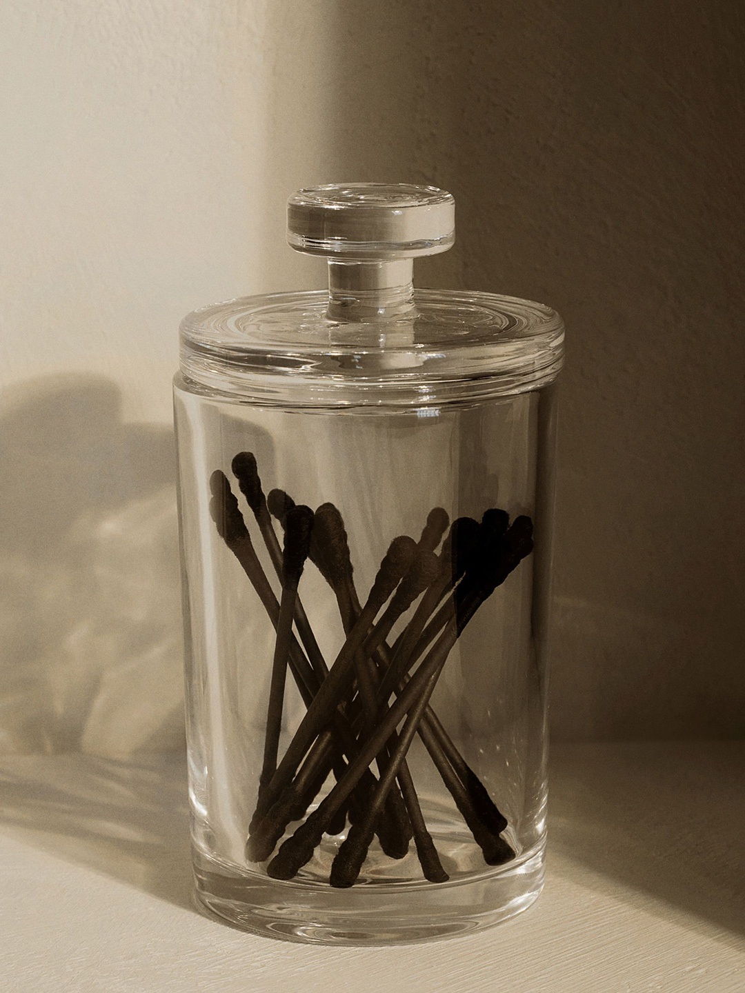 

H&M Transparent Slim Glass Jar With A Lid