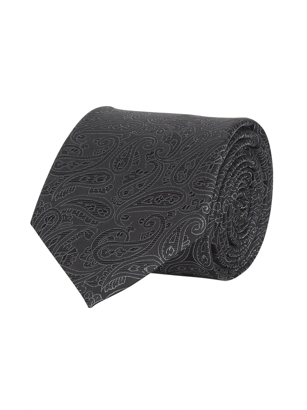 

Cazzano Men Floral Printed Broad Tie, Grey