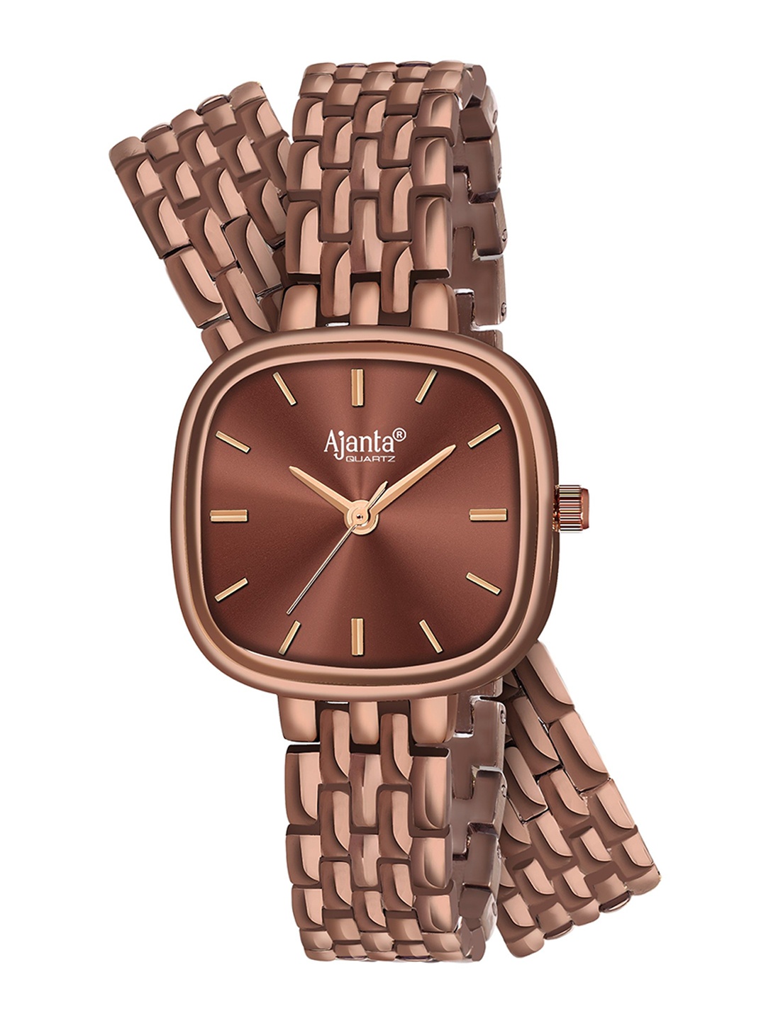 

Ajanta Quartz Women Brass Patterned Dial & Straps Analogue Watch AWC127ESL -04, Brown