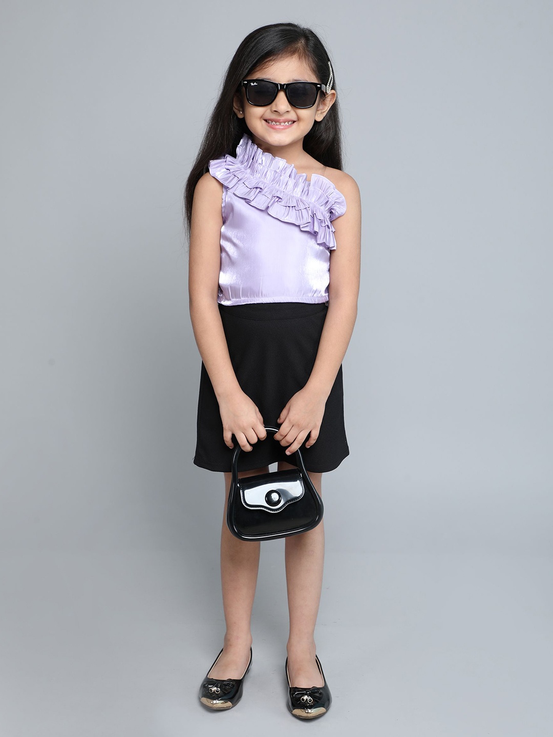 

taffykids Girls Top with Skirt, Purple