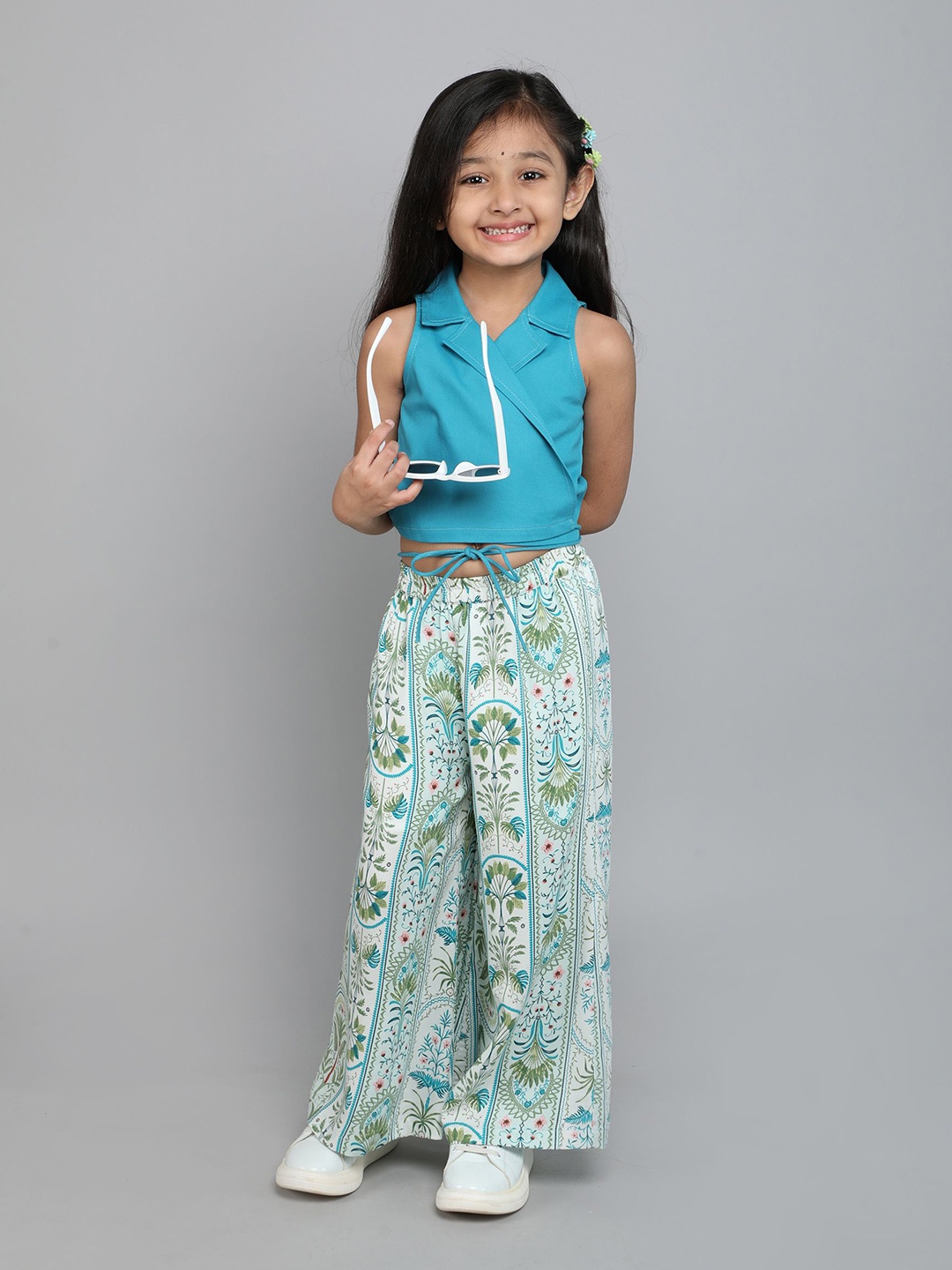 

taffykids Girls Top with Palazzos, Teal