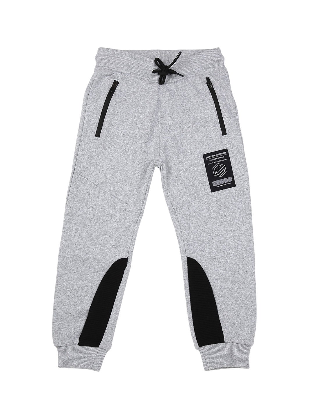 

Billion Boys Mid Rise Regular Fit Joggers, Grey melange