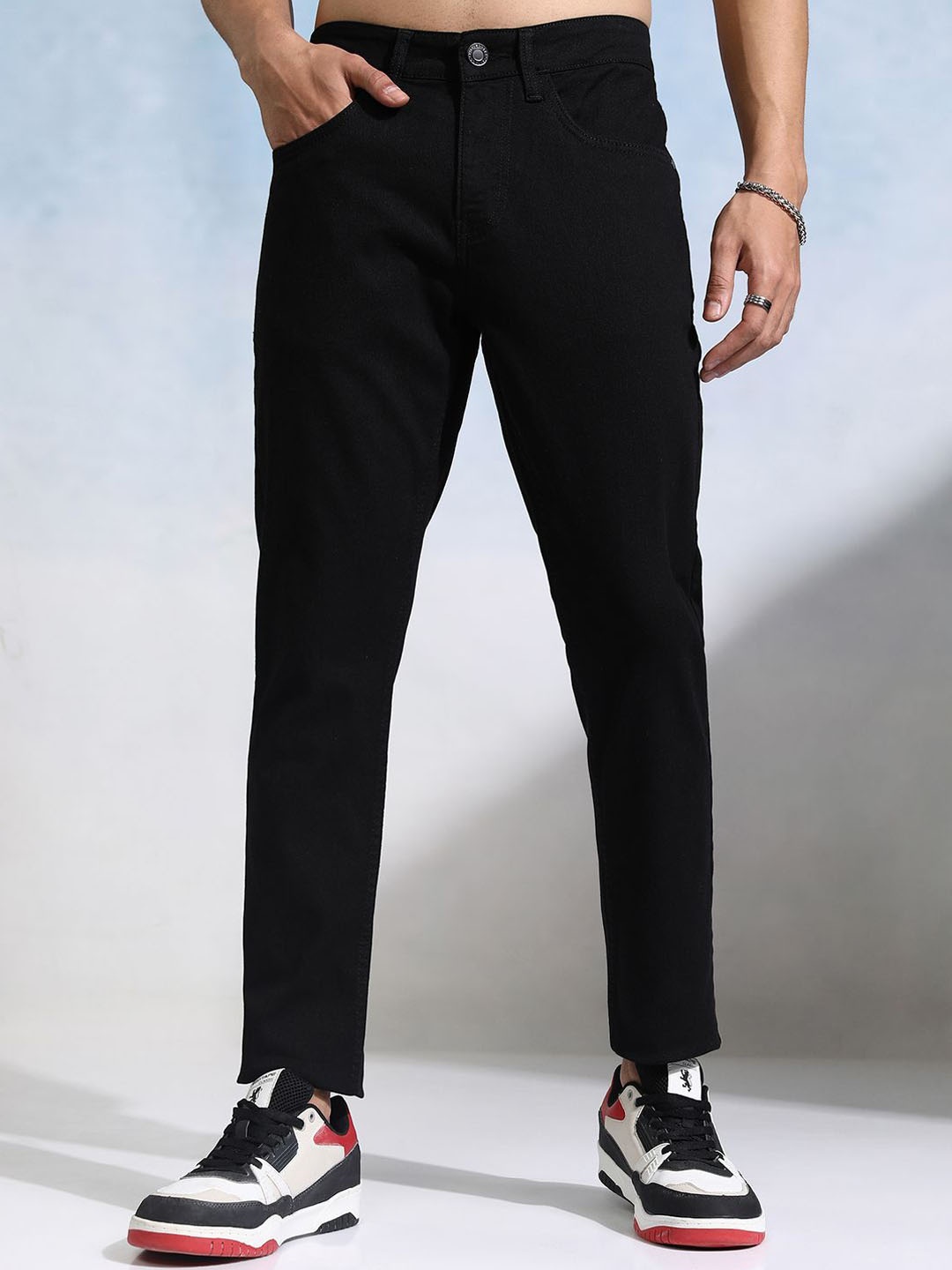 

HIGHLANDER Men Slim Fit Stretchable Jeans, Black