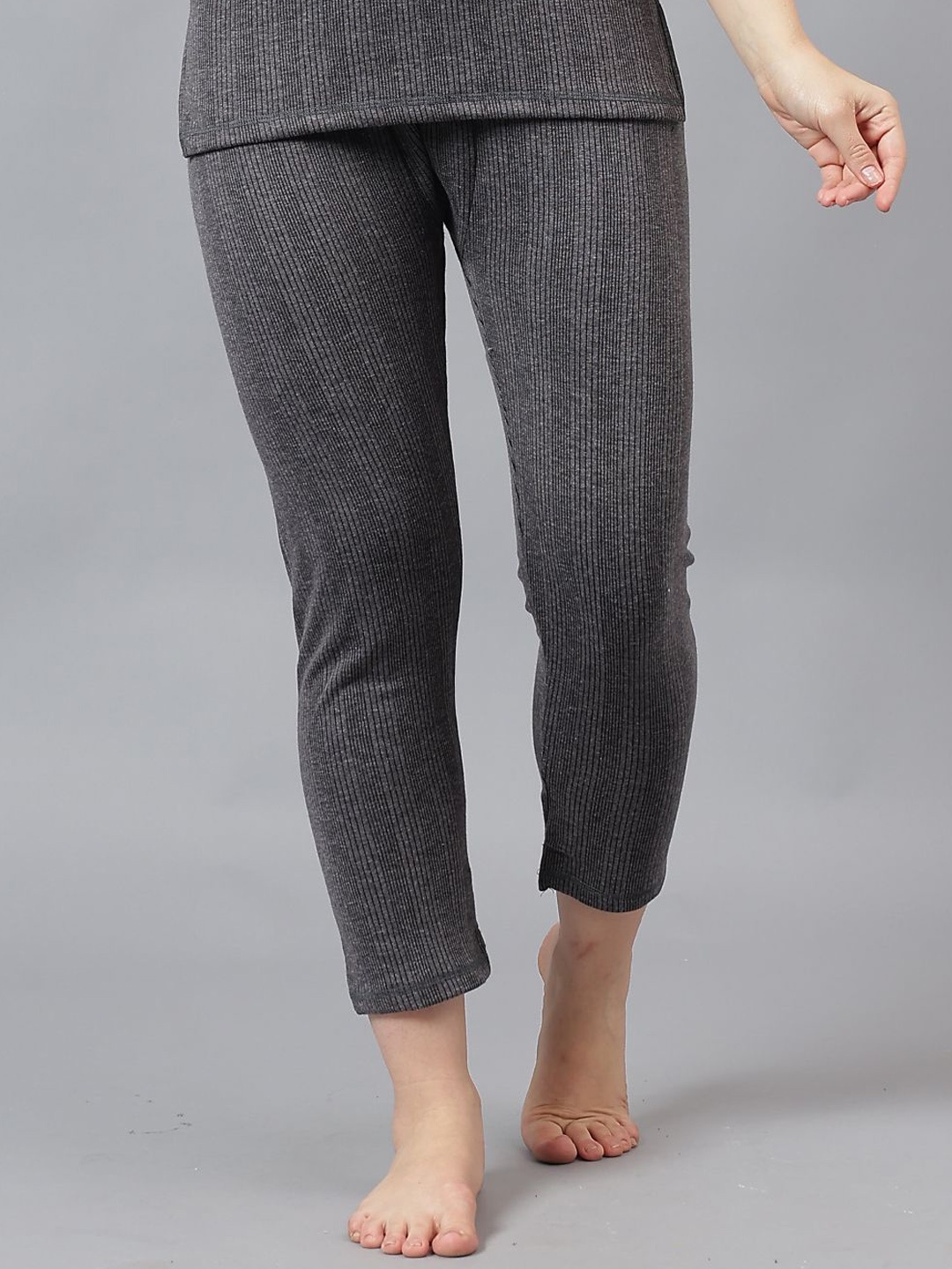 

JJAAGG T Pack of 2 Striped Thermal Bottom, Charcoal