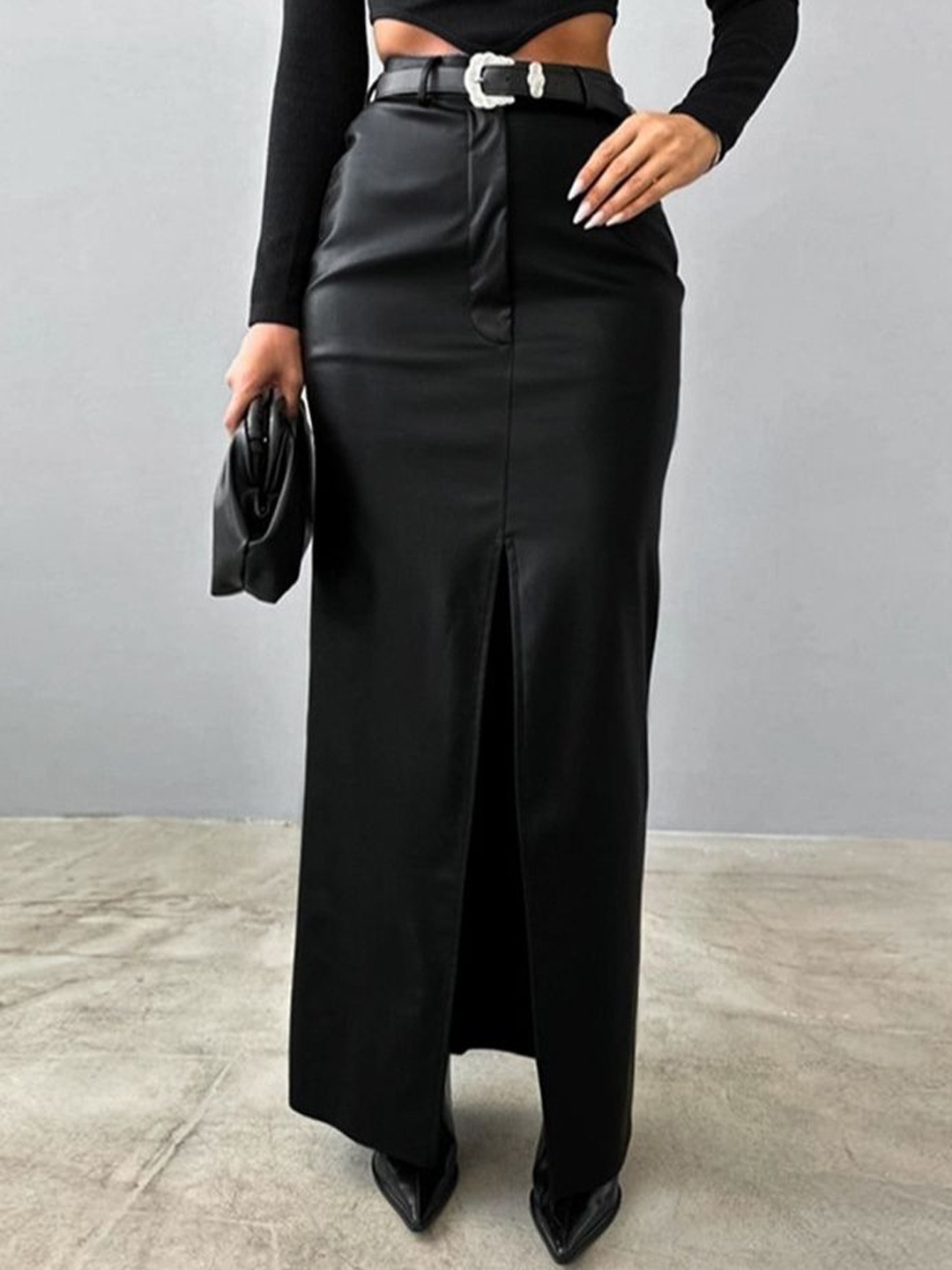 

LULU & SKY Women A-Line Maxi Skirt, Black