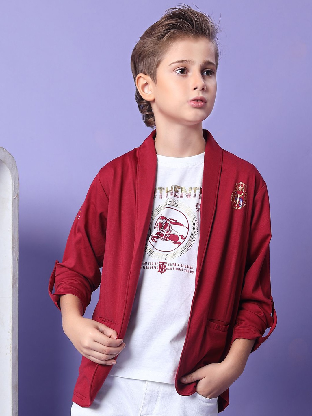 

MashUp Boys Classic Opaque Casual Shirt, Maroon