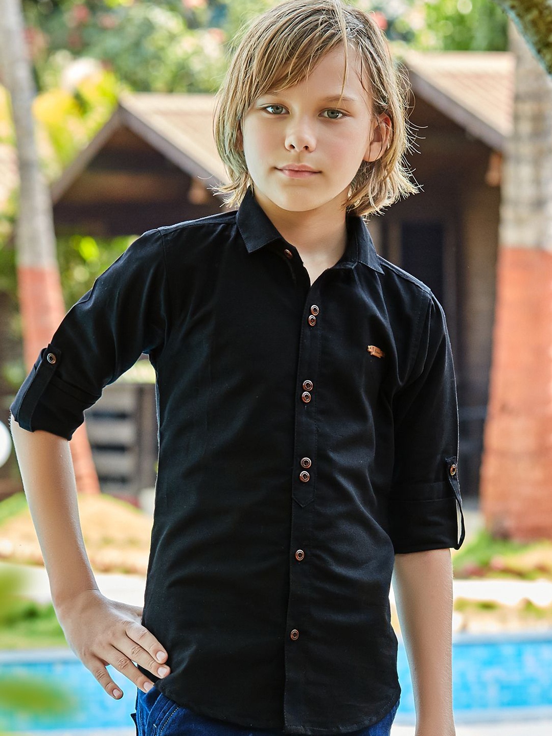 

MashUp Boys Classic Opaque Casual Shirt, Black