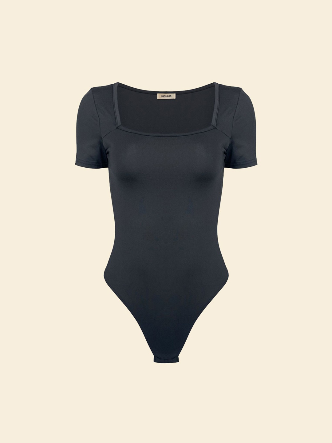 

StyleCast Square Neck Short Sleeves Bodysuit, Black