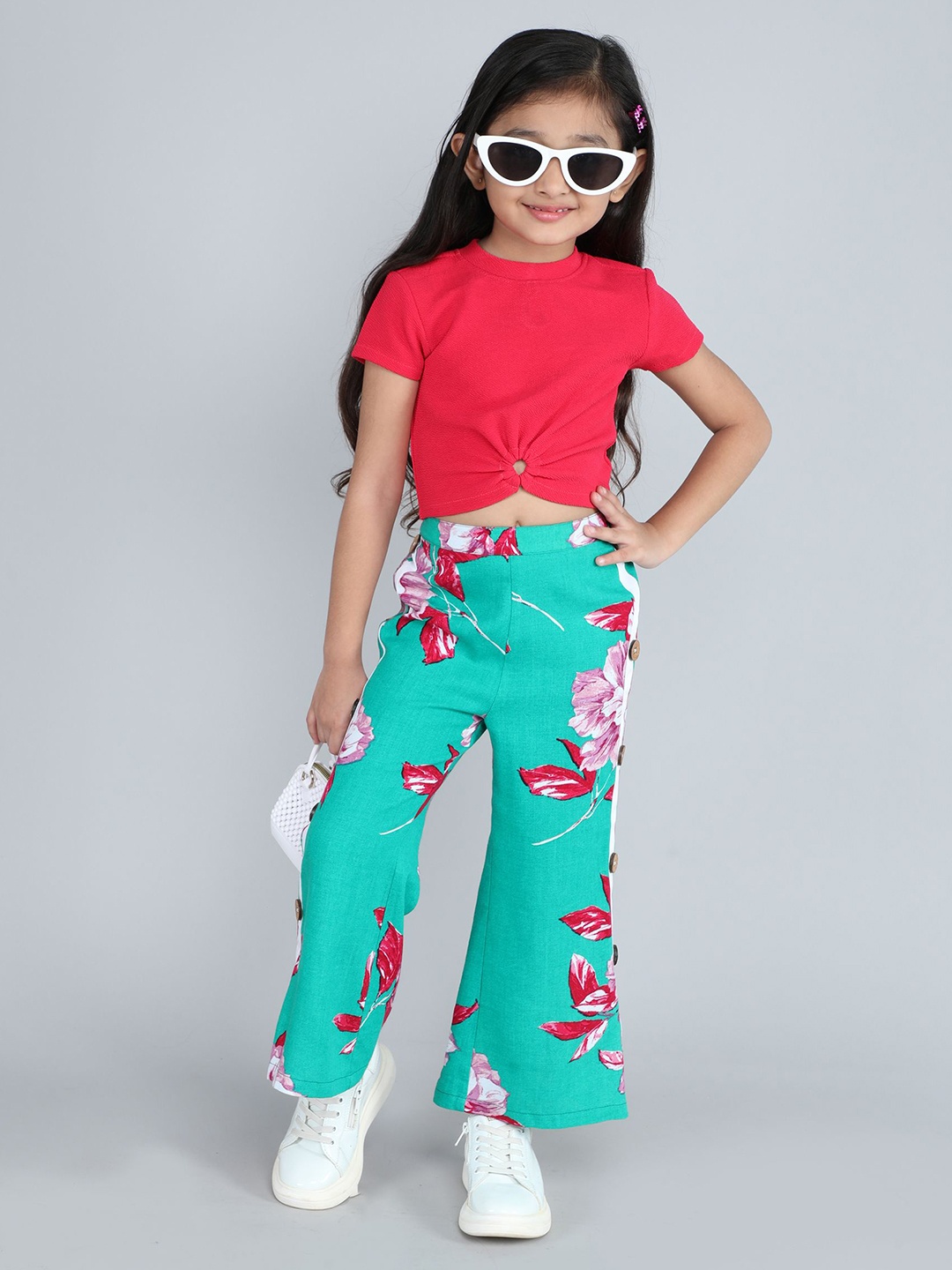 

taffykids Girls Top with Palazzos, Pink