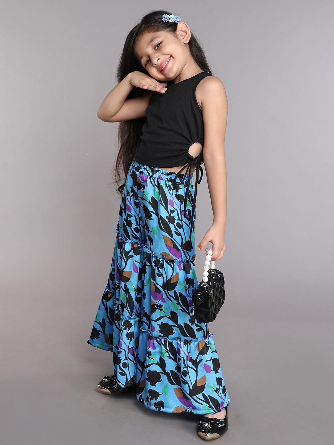

taffykids Girls Top with Palazzos, Black