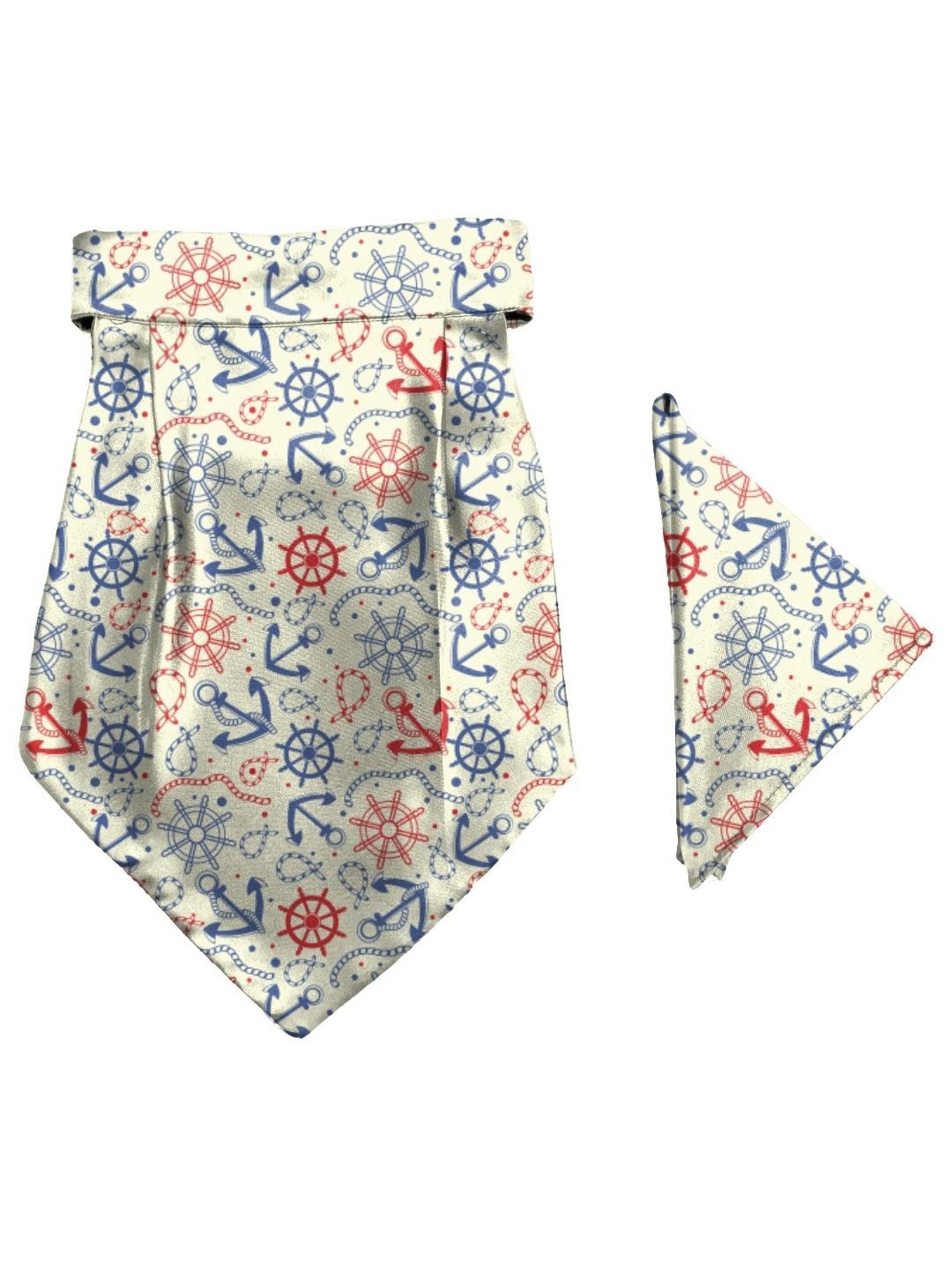 

Blacksmith Men Printed Cravat, Cream