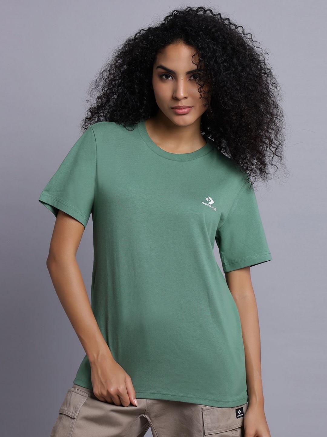 

Converse Unisex Go-To Embroidered Star Chevron Standard-Fit T-Shirt, Green