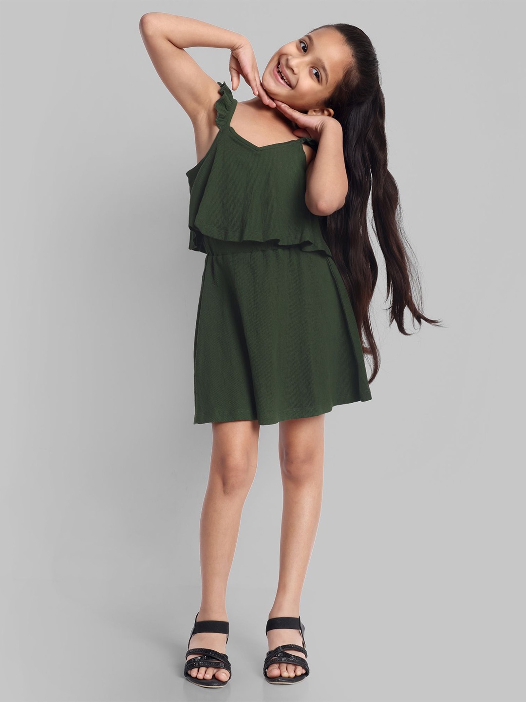 

ONE SKY Fit & Flare Dress, Green