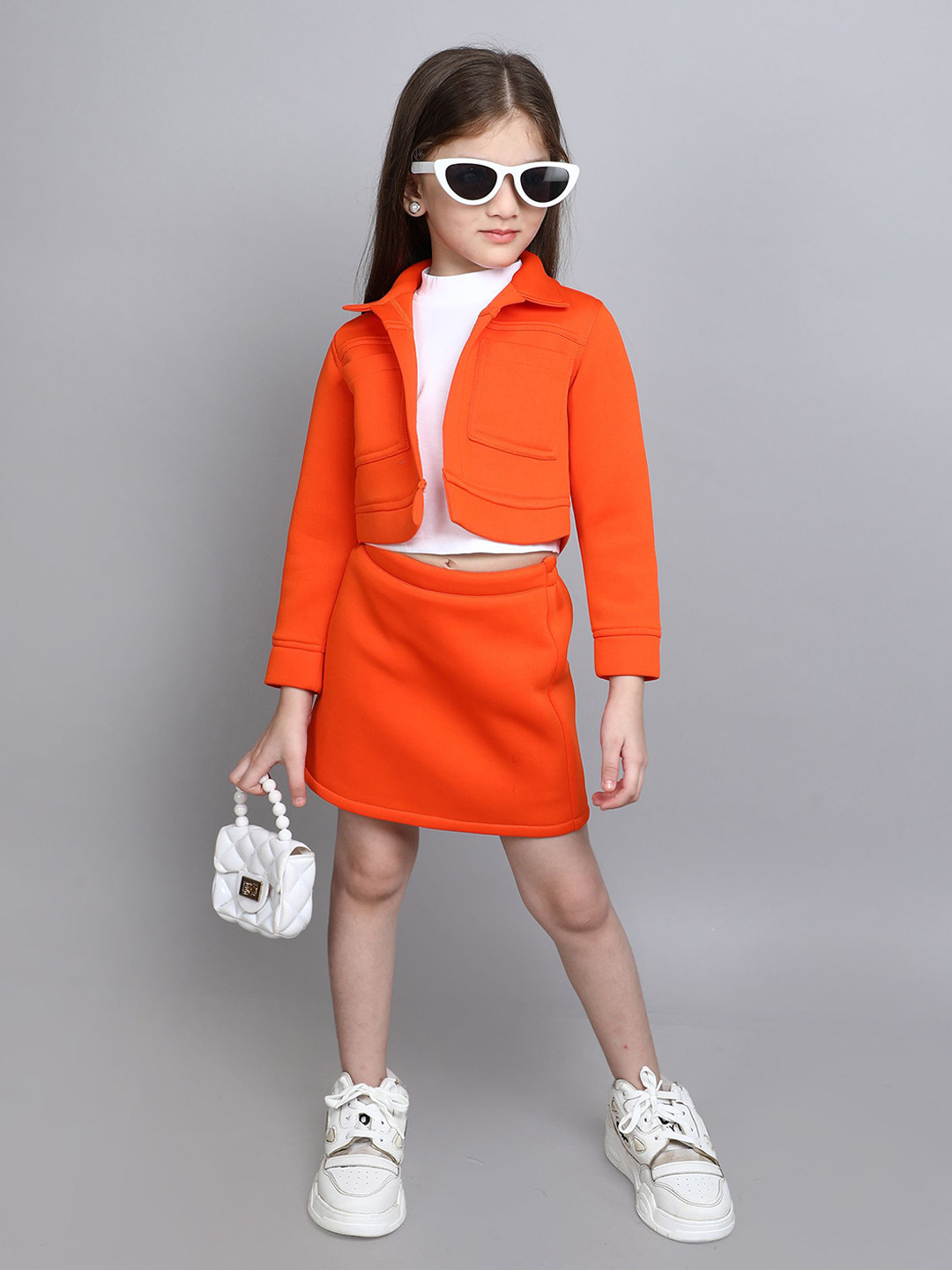 

taffykids Girls Coat with Skirt, Orange