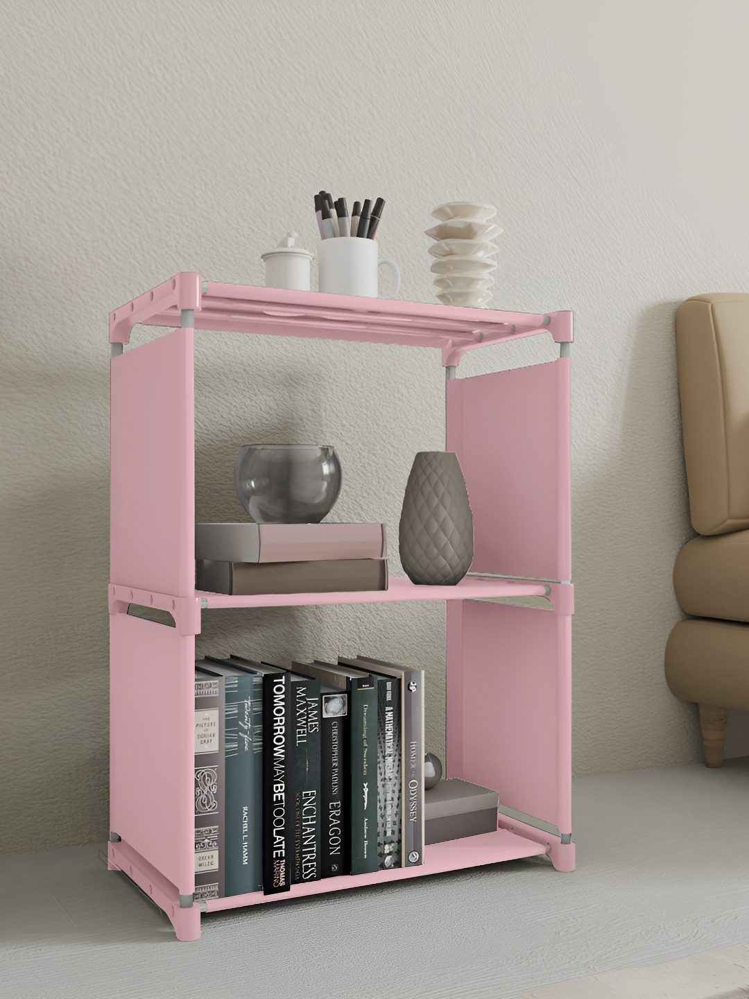

Decent Hut 3 Shelves Children Book Shelf, Pink