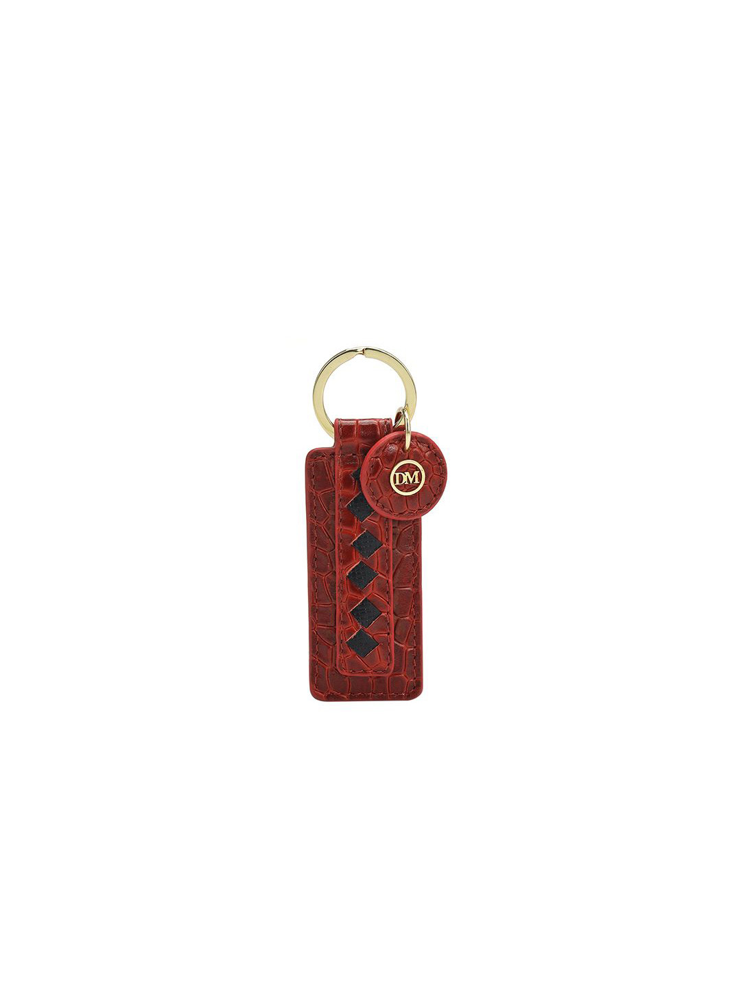 

Da Milano Red & Black Textured Leather Key Chain