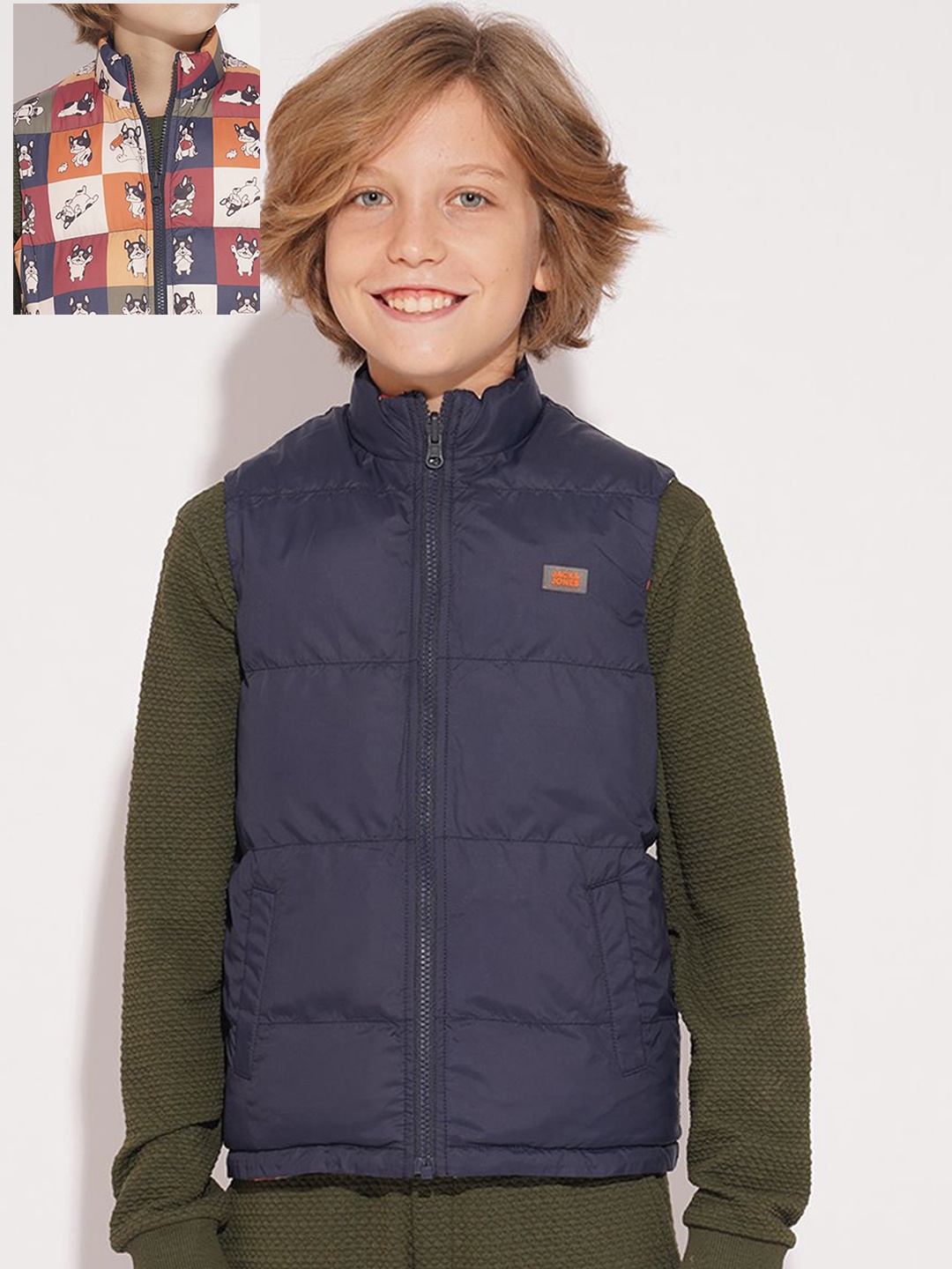 

Jack & Jones Junior Boys Reversible Bomber Jacket, Multi