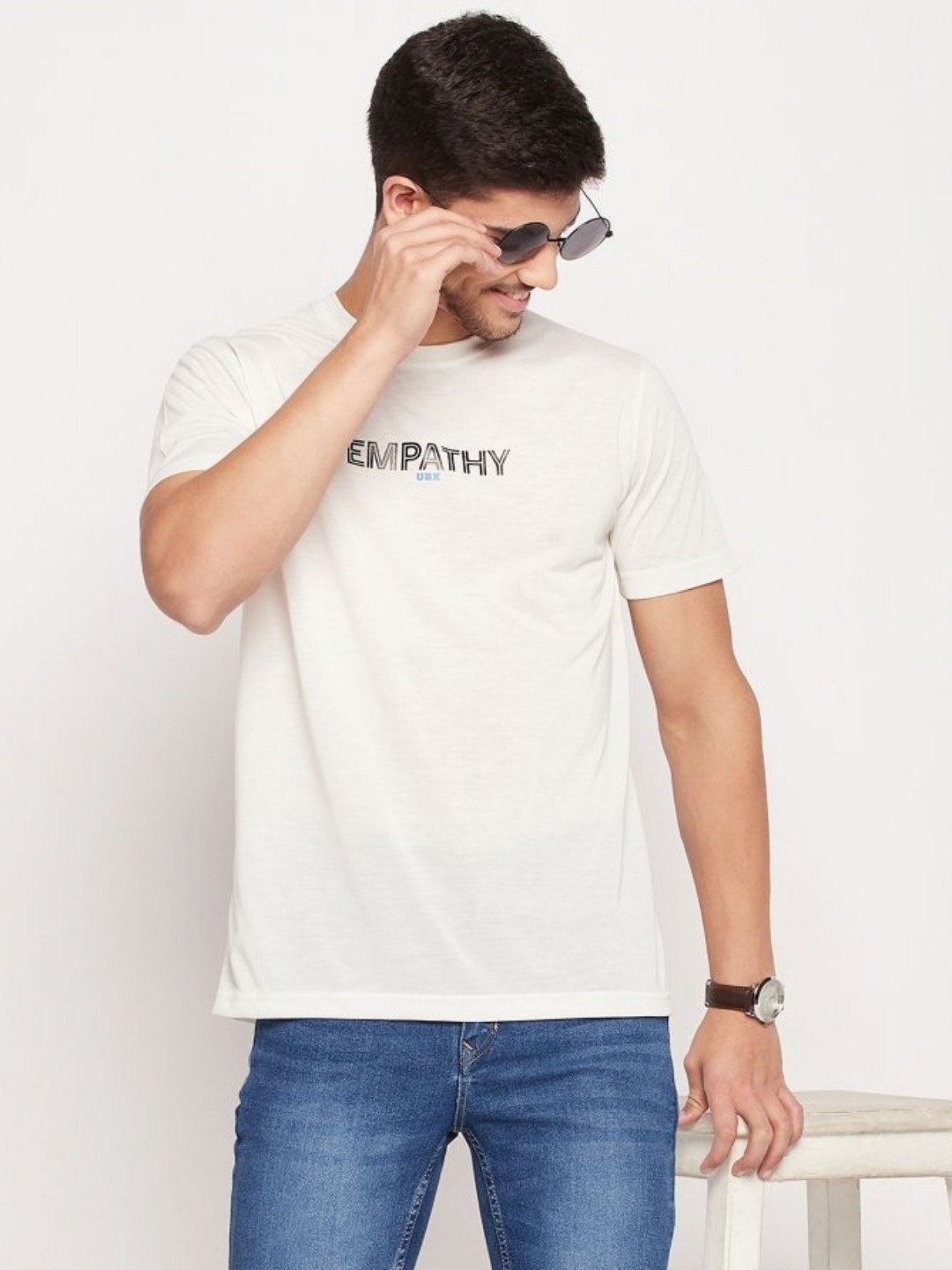 

UBX Men Printed T-shirt, Off white