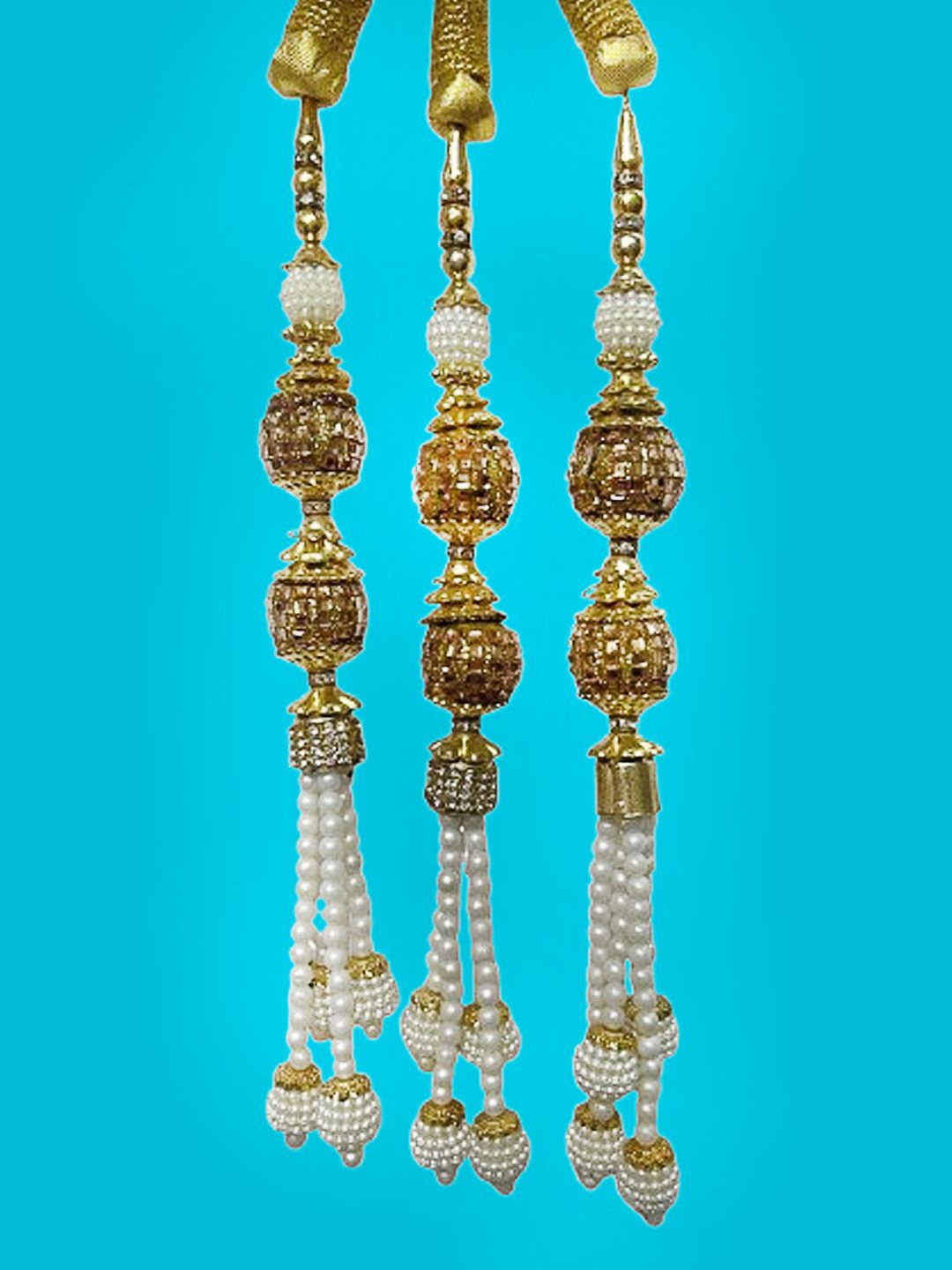 

FIMBUL Women Bridal Parandi Hair Accessory Set, Gold
