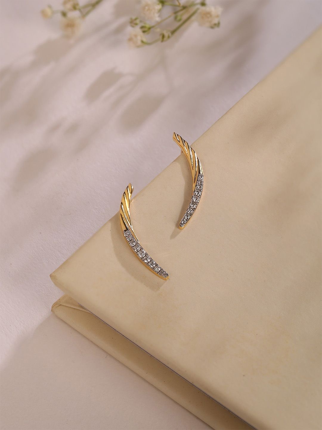

Mia by Tanishq Subtle Sparkle Gold & Diamond Stud Earrings 1.639 gm 14 CT
