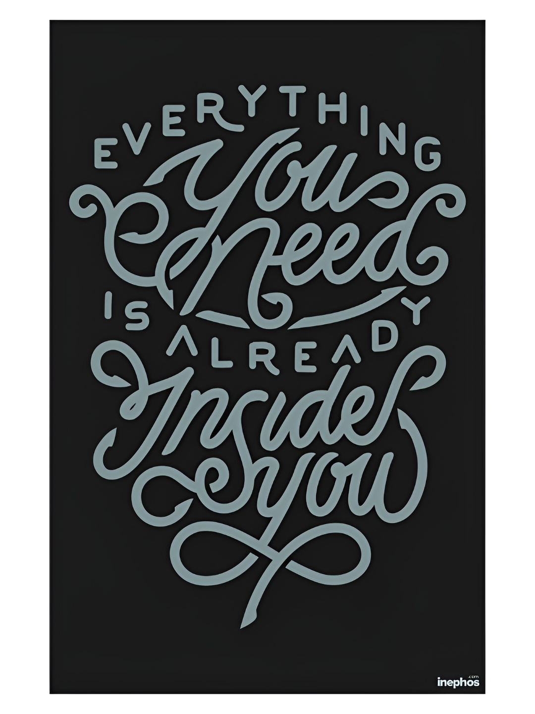 

Inephos Black & Grey Printed Paper Creative Artwork Wall Poster