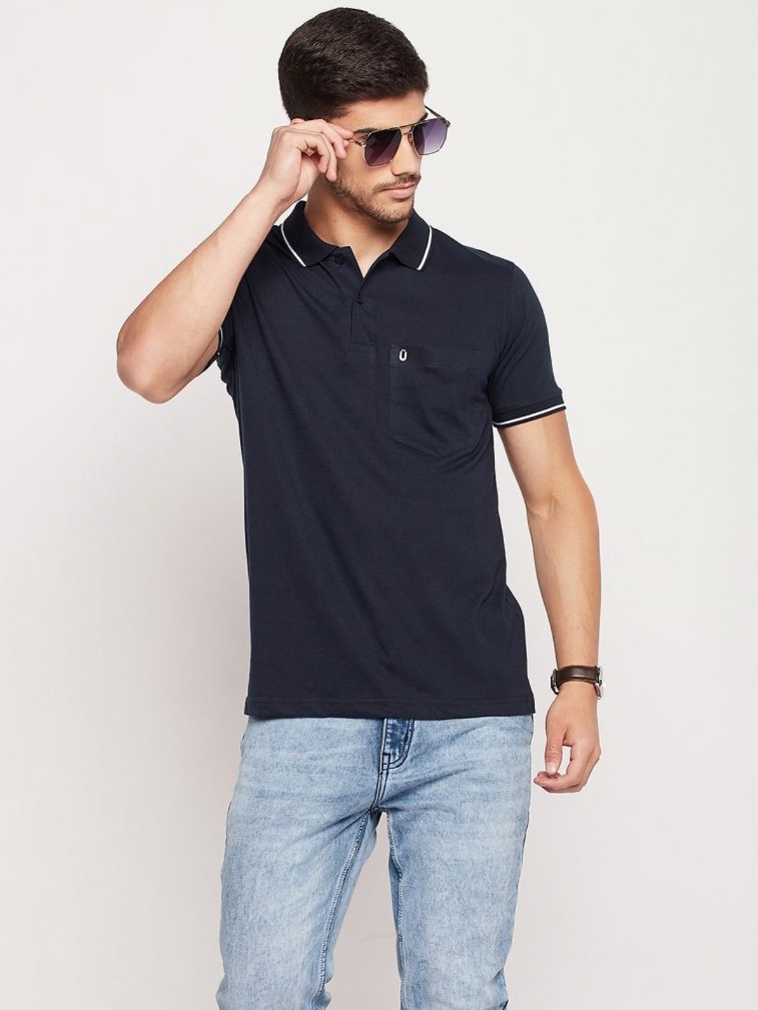 

UNIBERRY Men Polo Collar T-shirt, Navy blue