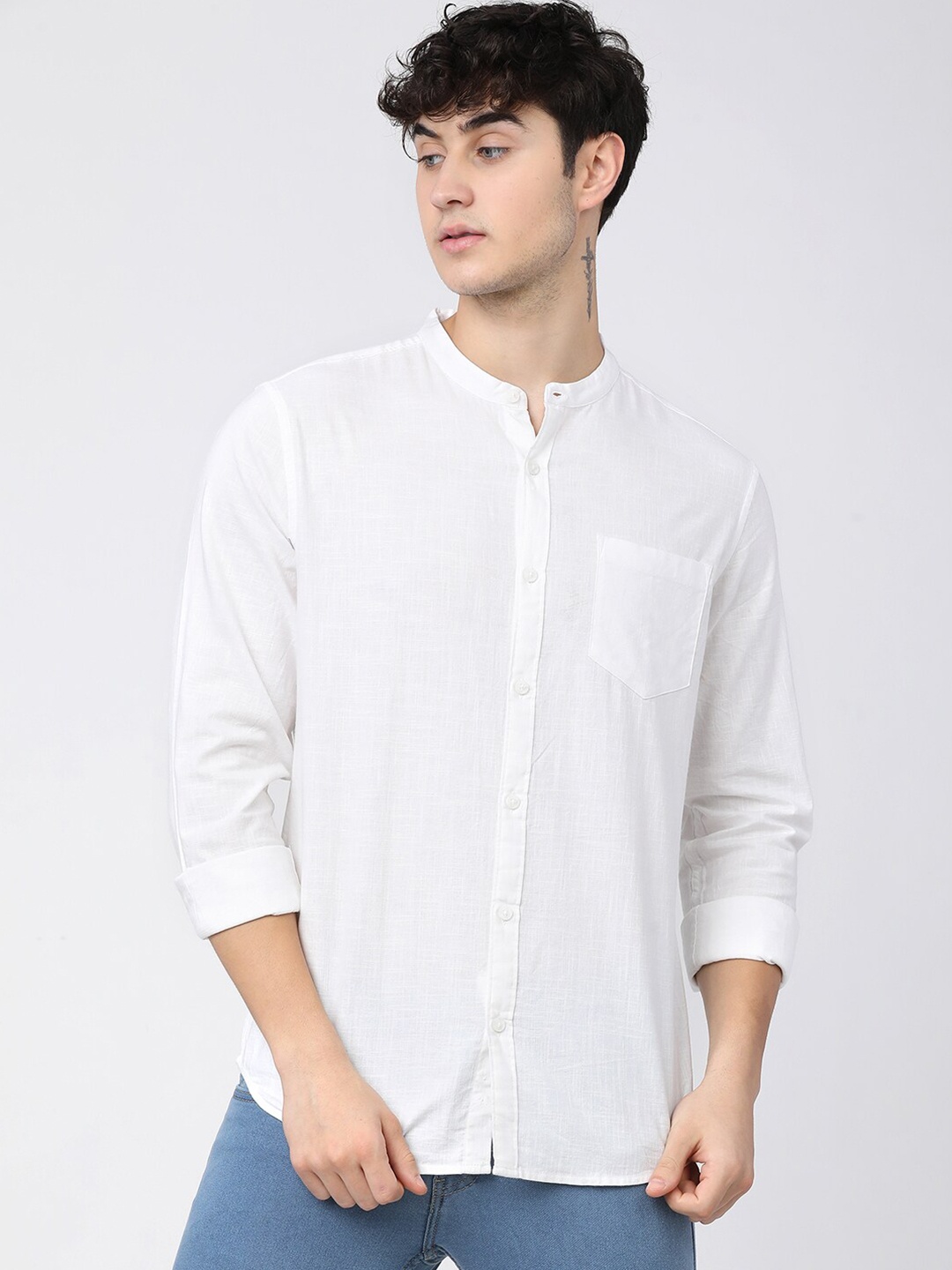 

KETCH Men White Slim Fit Cotton Casual Shirt