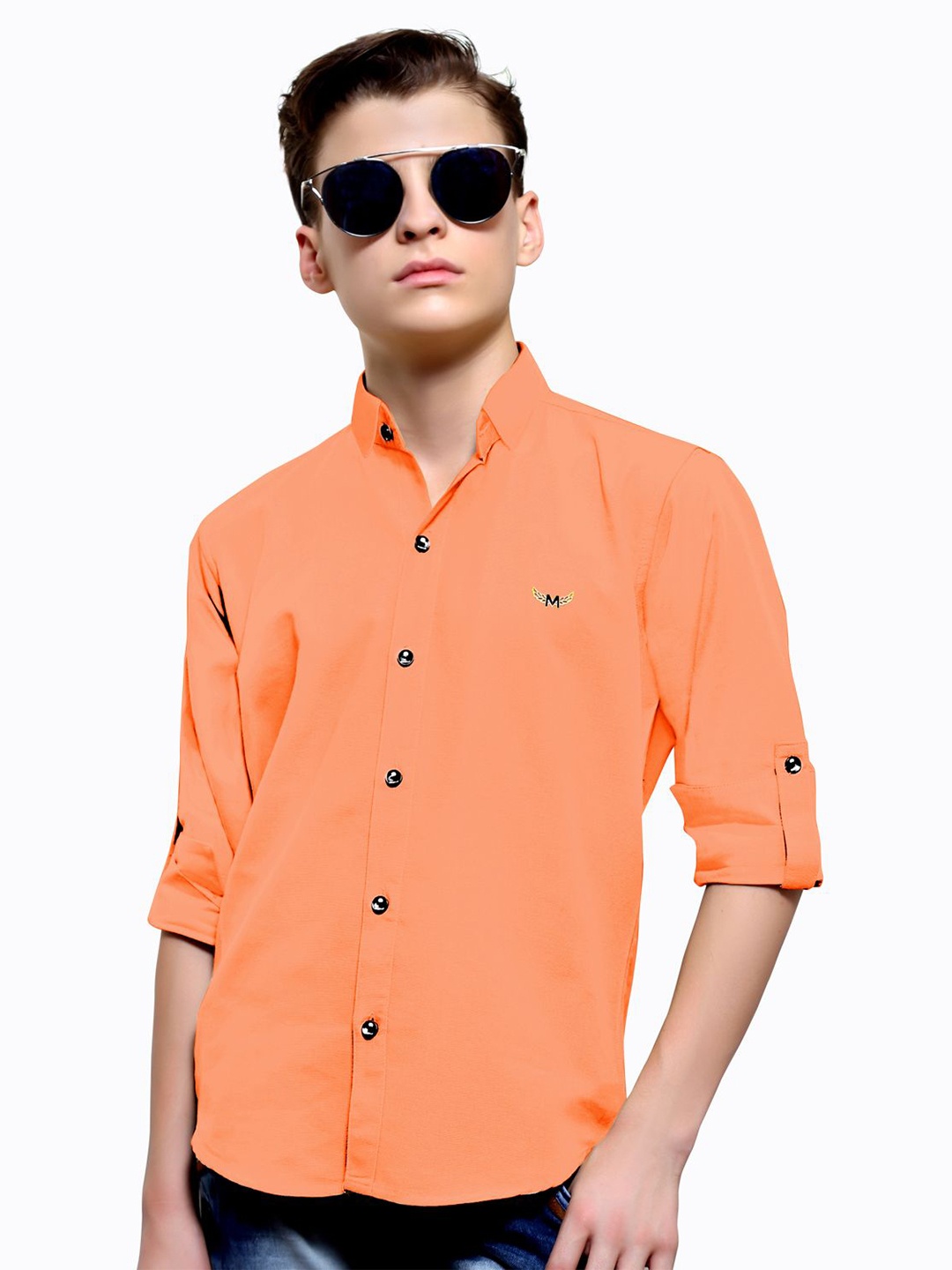 

MashUp Boys Classic Opaque Casual Shirt, Orange