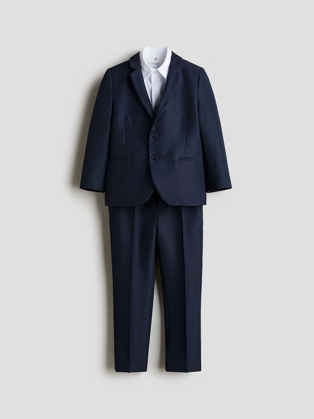 

H&M Boys Solid 3 Pieces Regular Fit Suit, Navy blue