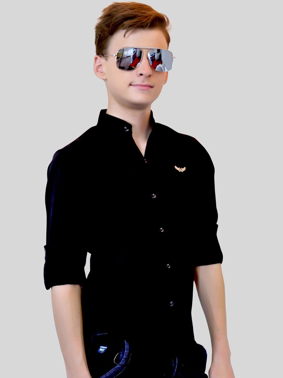 

MashUp Boys Classic Opaque Casual Shirt, Black