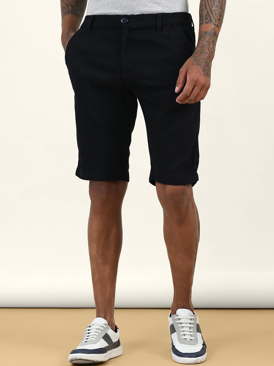 

beevee Men High-Rise Shorts, Black