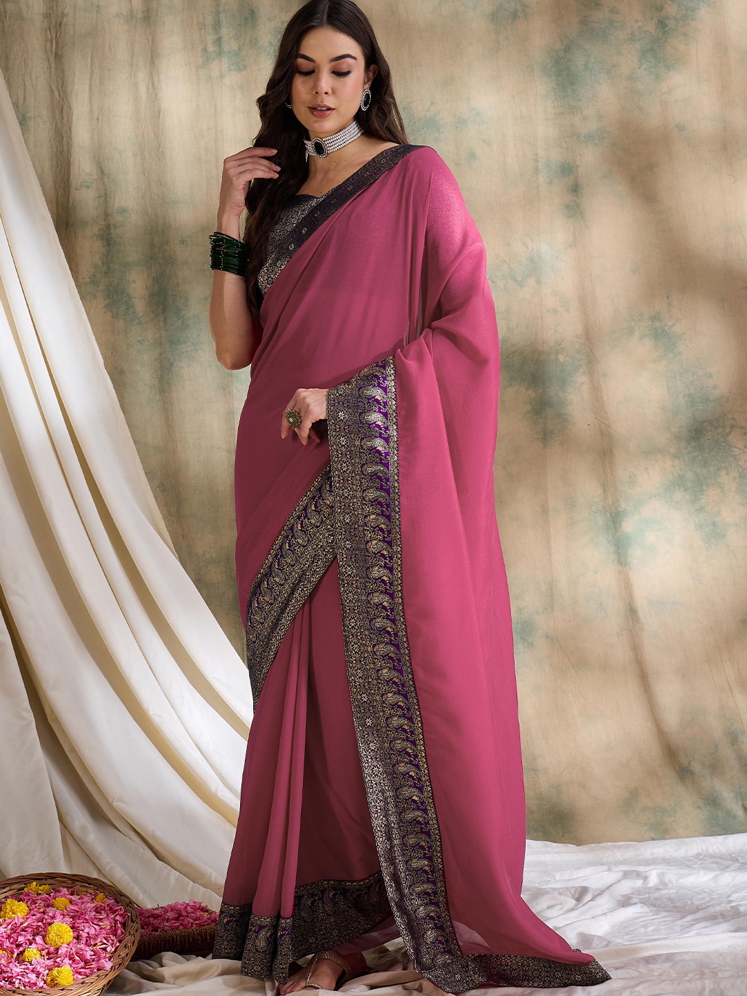 

Suha Art Silk Saree, Pink