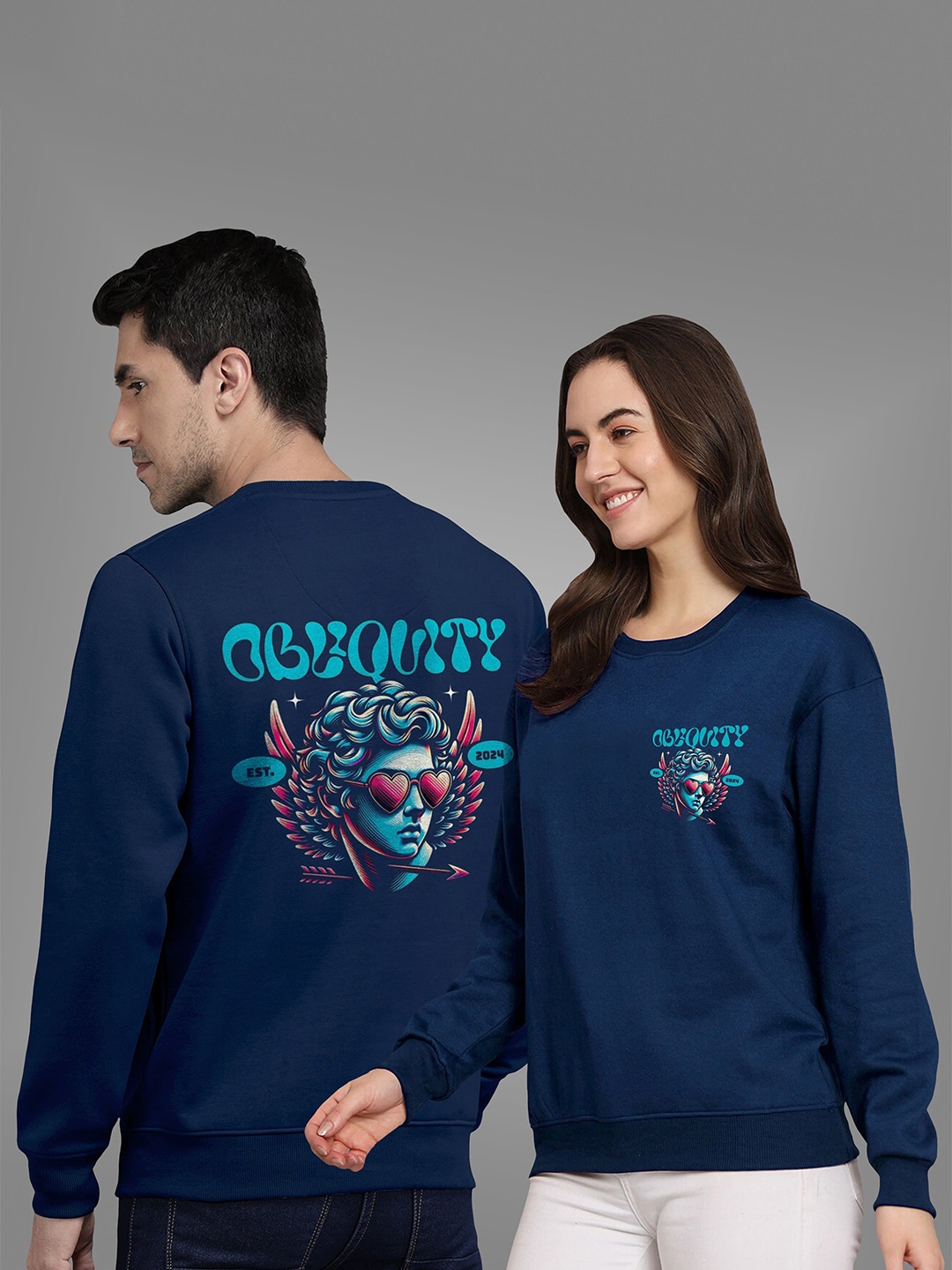 

BAESD Unisex Round Neck Long Sleeves Sweatshirt, Blue