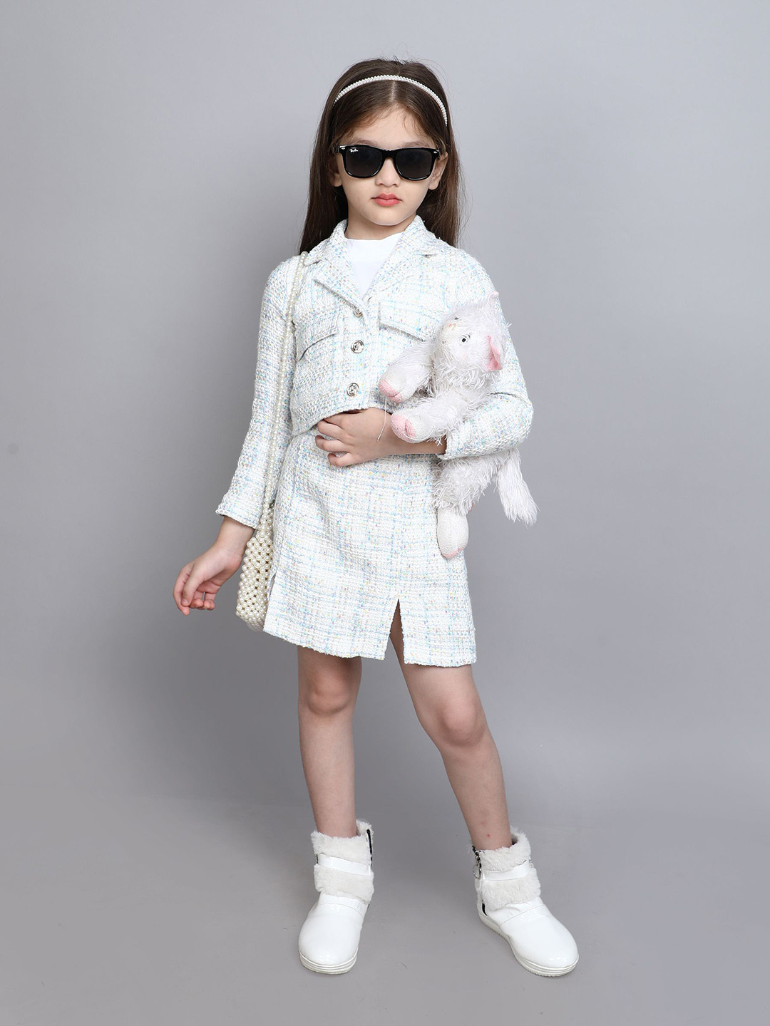

taffykids Girls Coat with Skirt, White