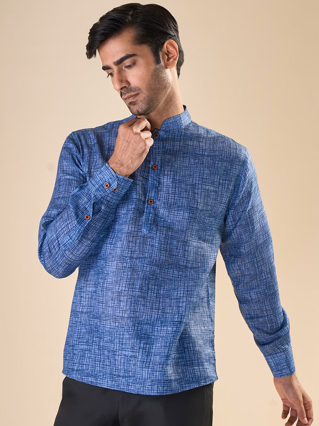 

OUTLUK Men Summer Sheers Kurta, Blue