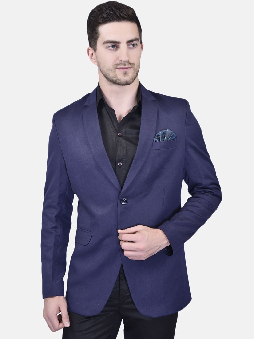 

BOWLIFESTYLE Slim-Fit Single Breasted Blazer, Navy blue