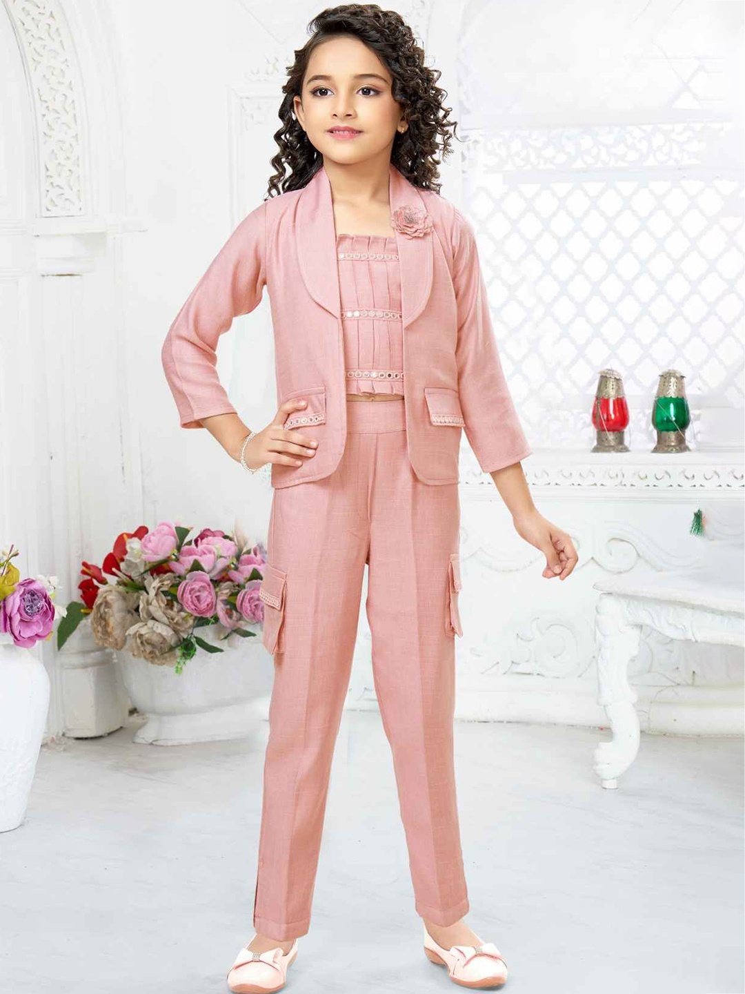 

Lagorii Girls Top with Trousers, Pink