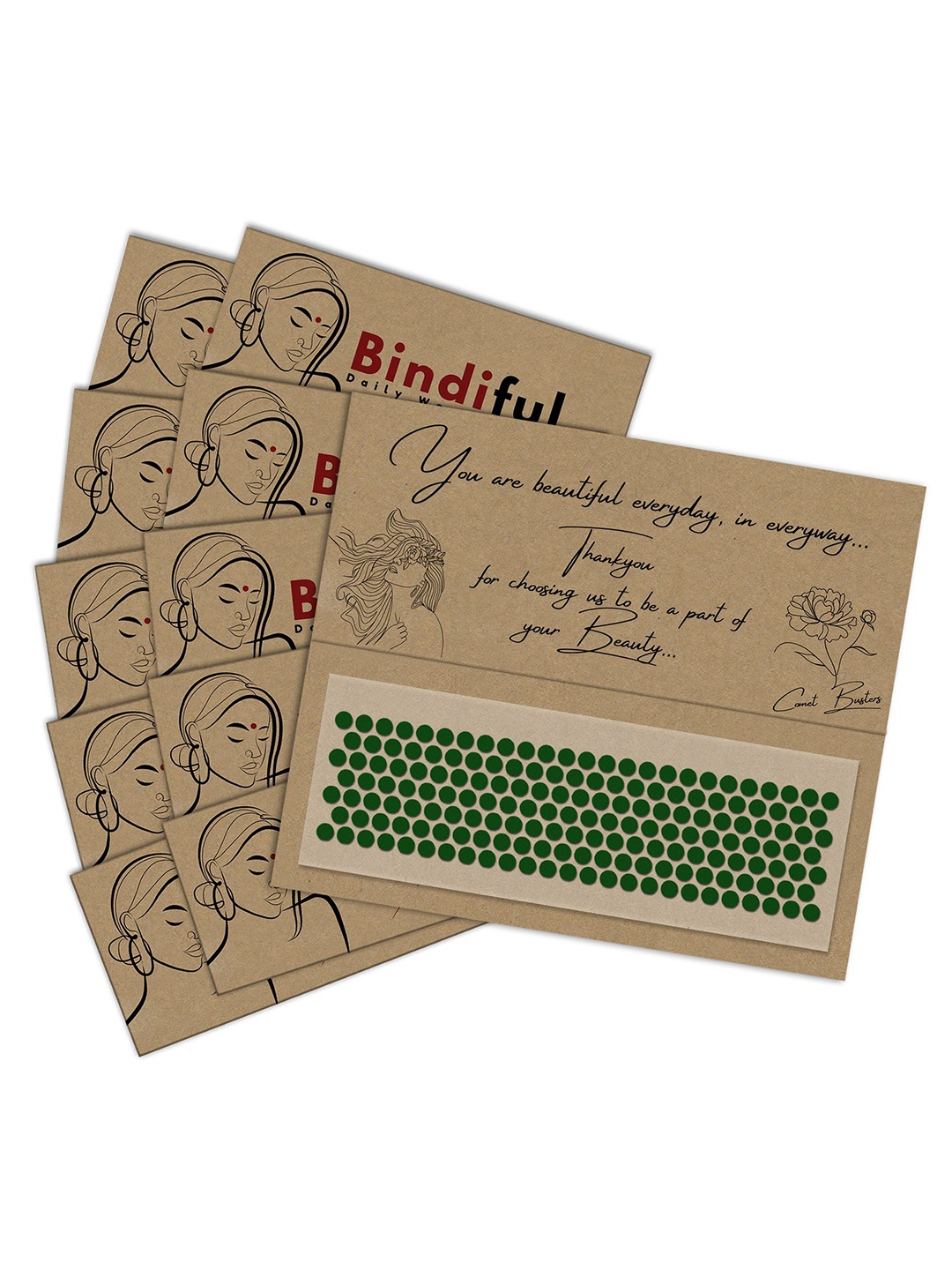 

Comet Busters Beautiful Traditional Designer Bindis - Dark Green