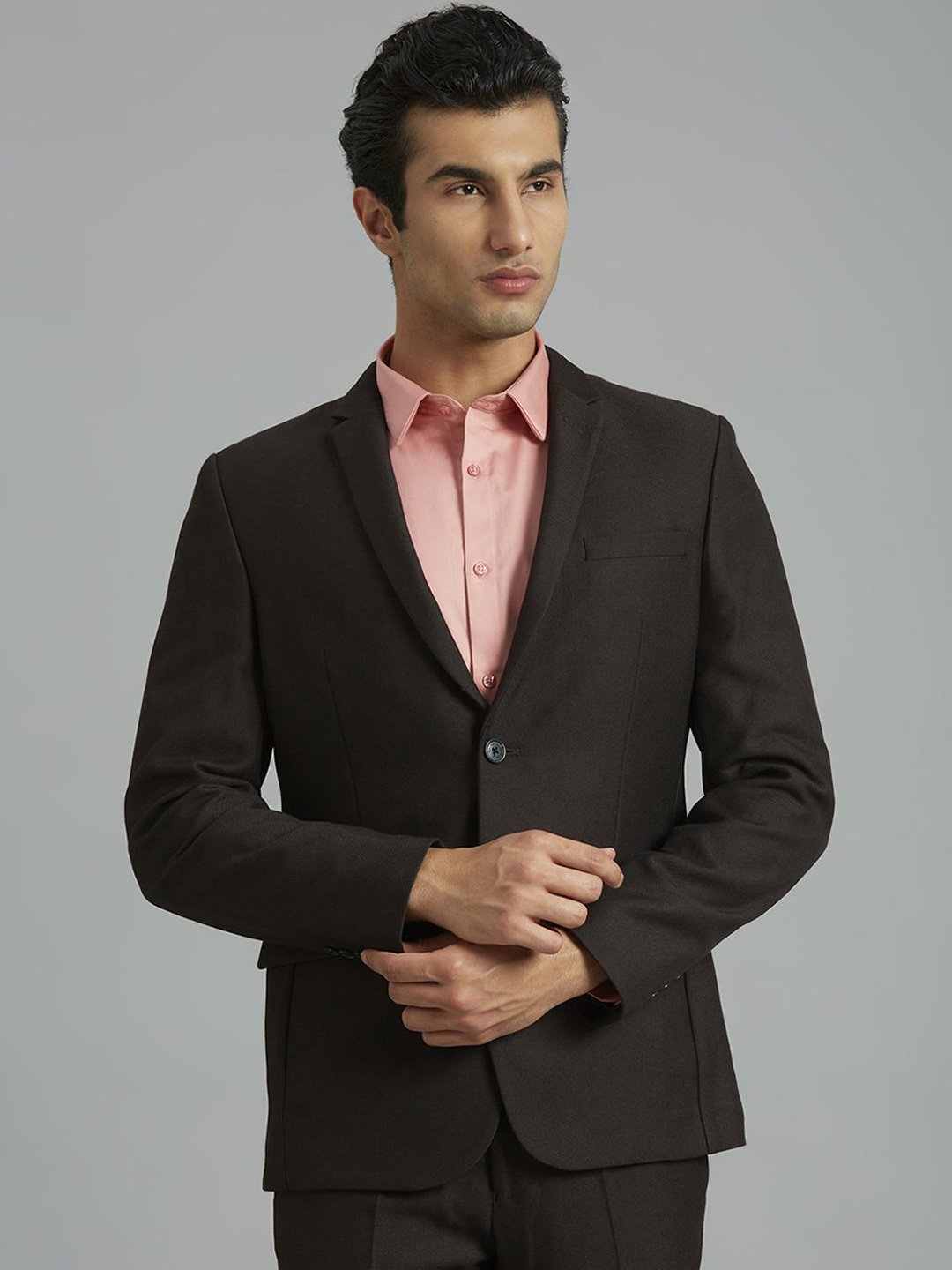 

Reid & Taylor Tailored Fit Single-Breasted Formal Blazer, Black