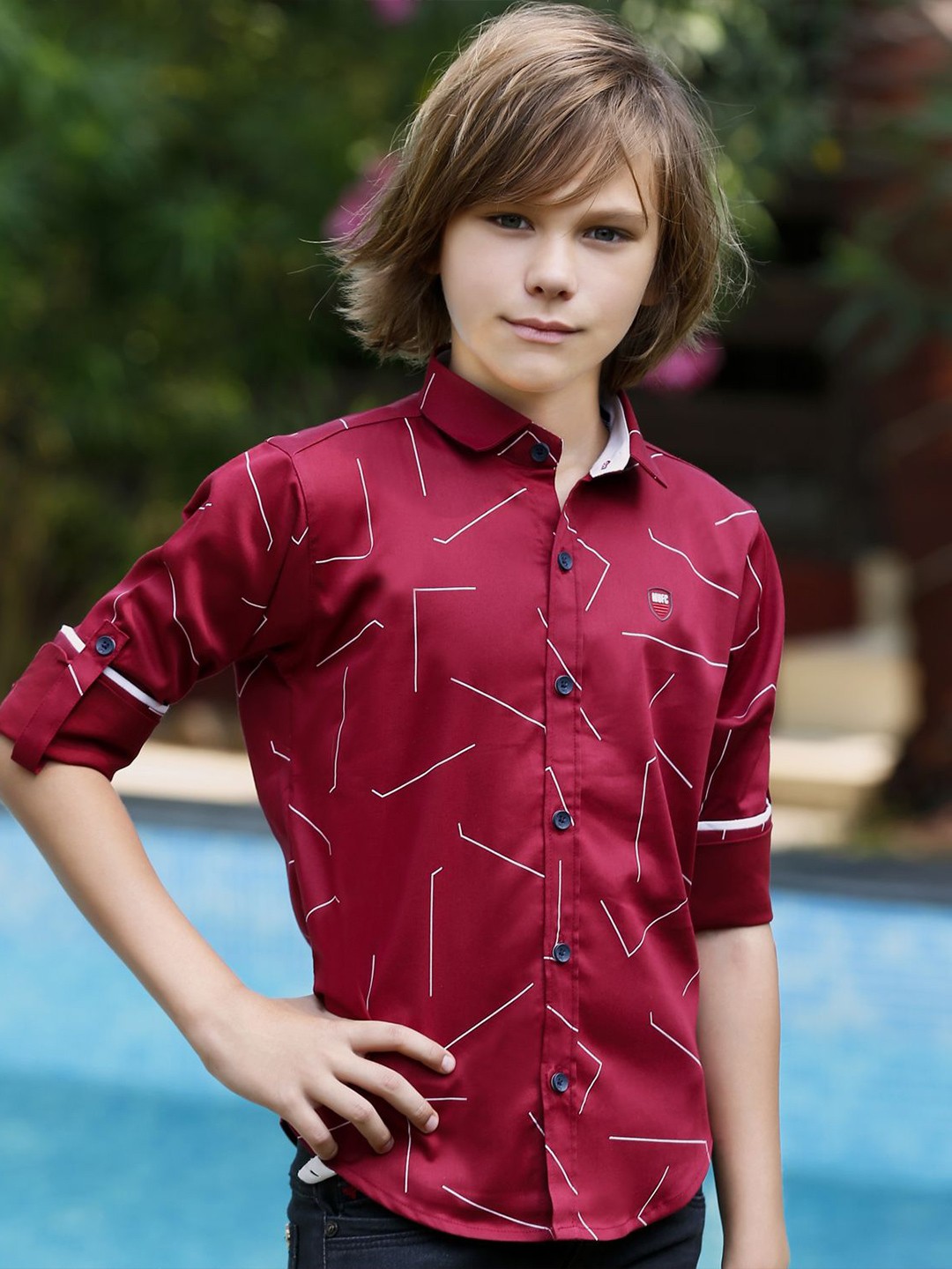 

MashUp Boys Classic Opaque Checked Casual Shirt, Maroon