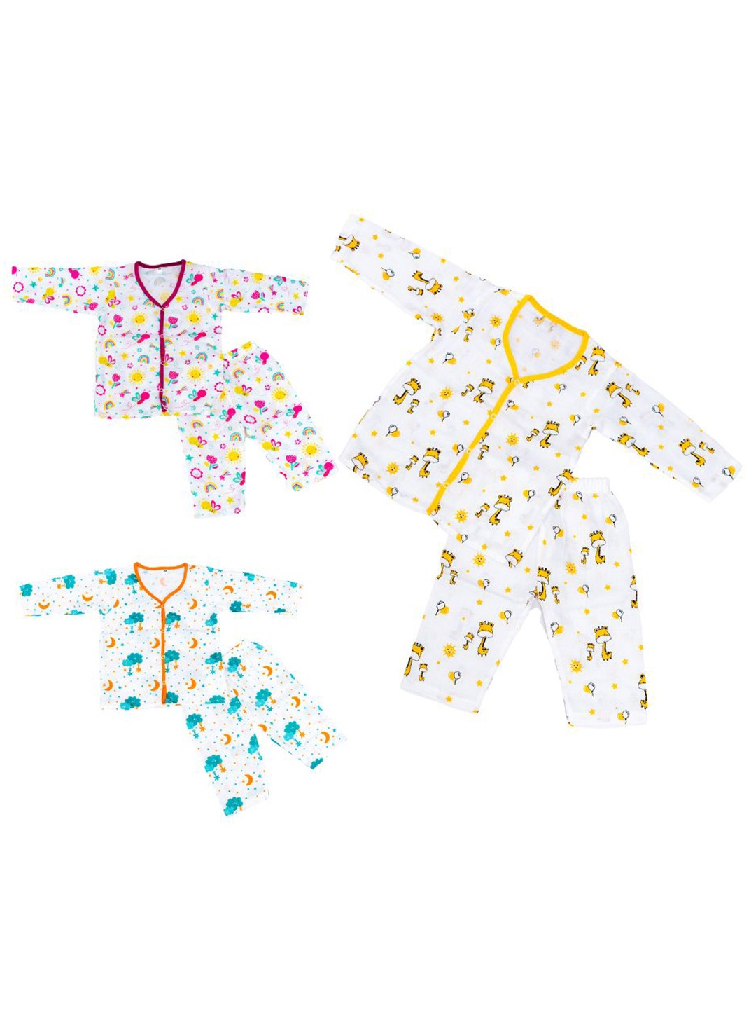 

BAESD Unisex Kids Printed Shirt with Trousers, White